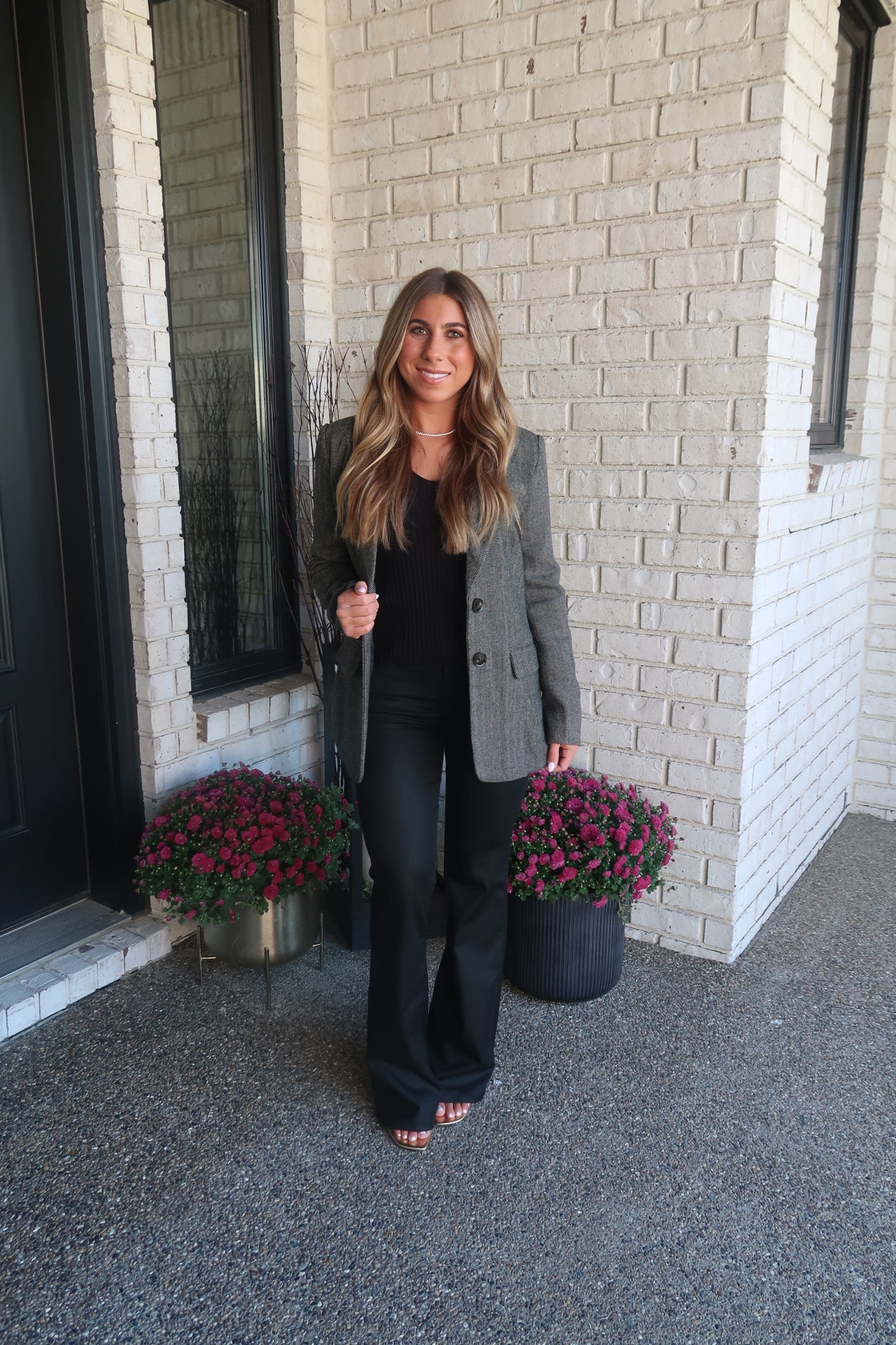 Classic Herringbone Blazer