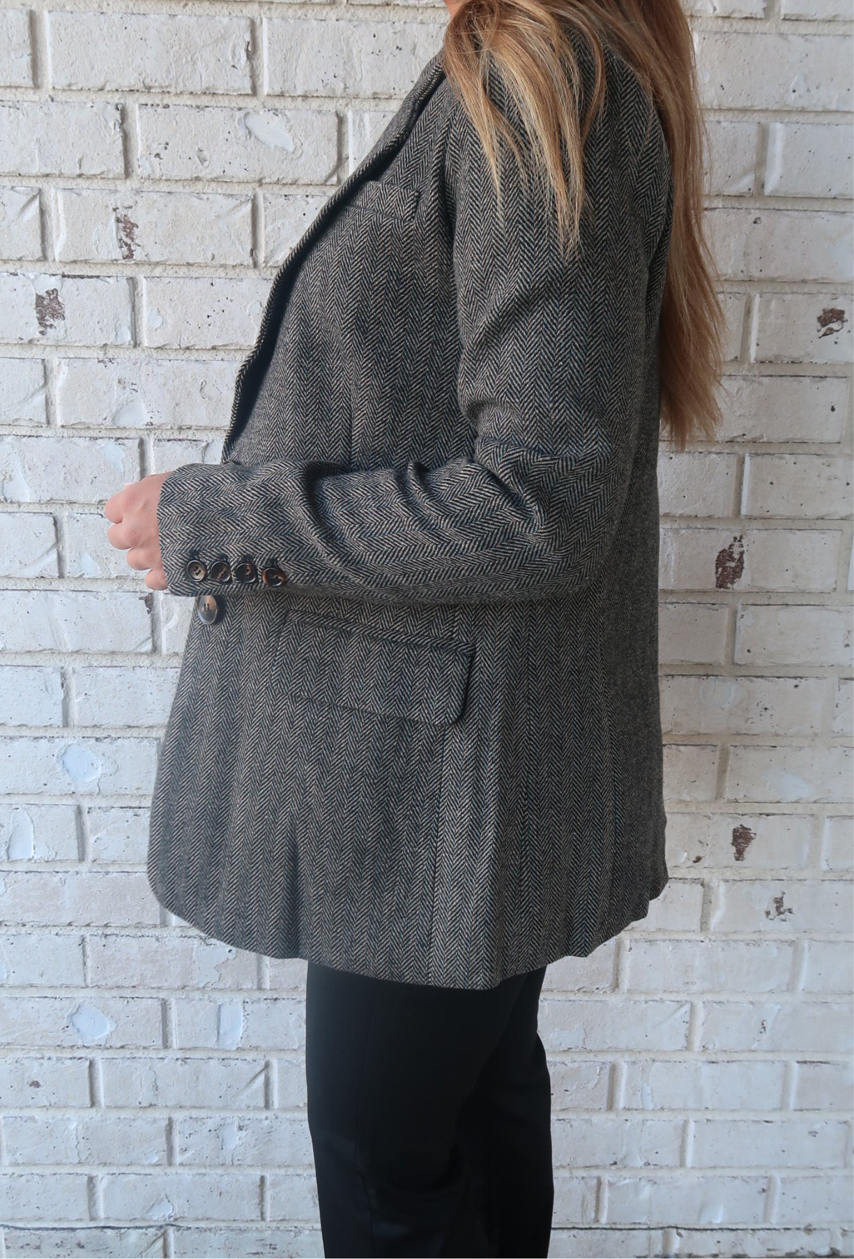 Classic Herringbone Blazer