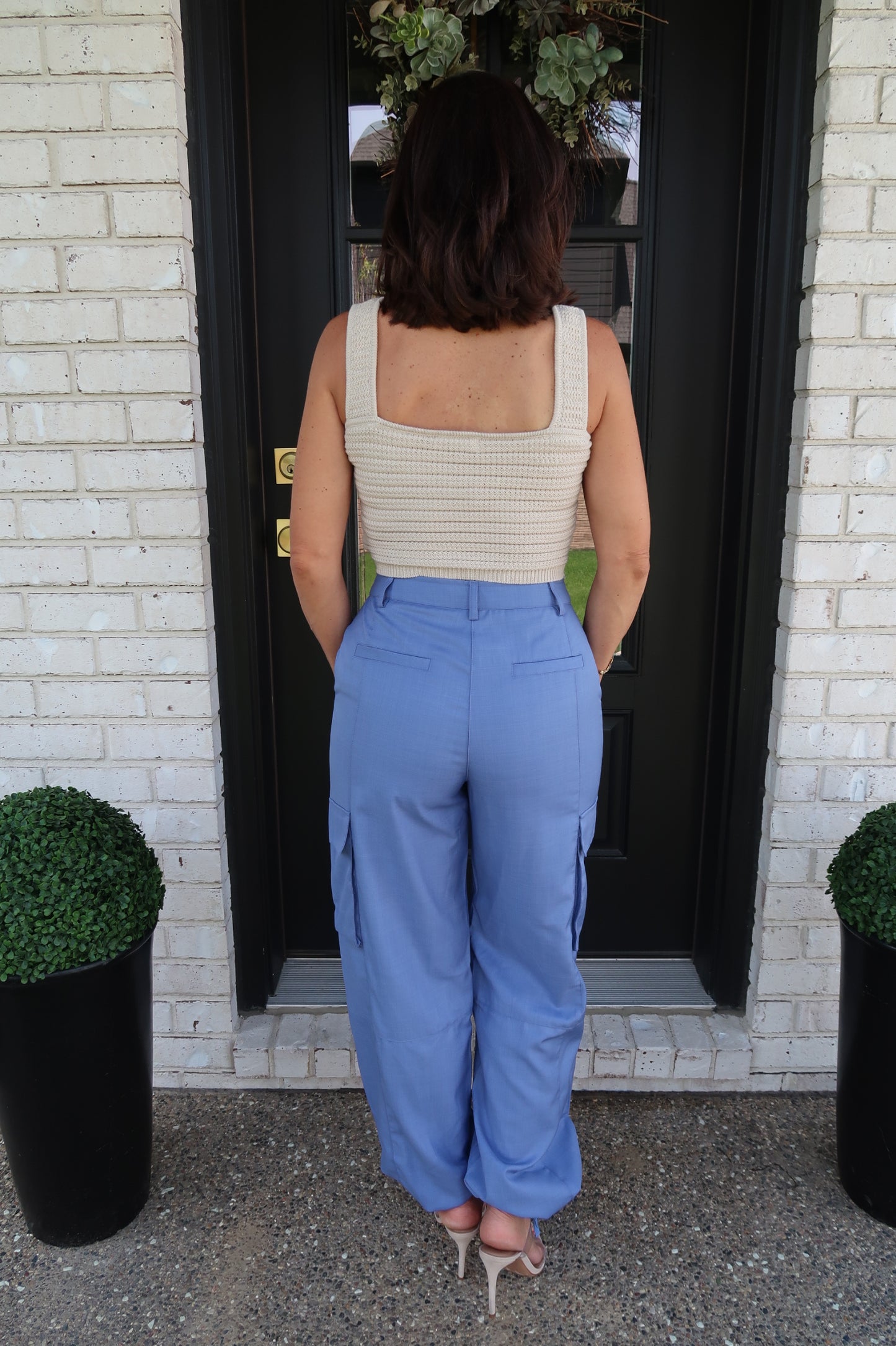 Cargo Linen Pants - Blue