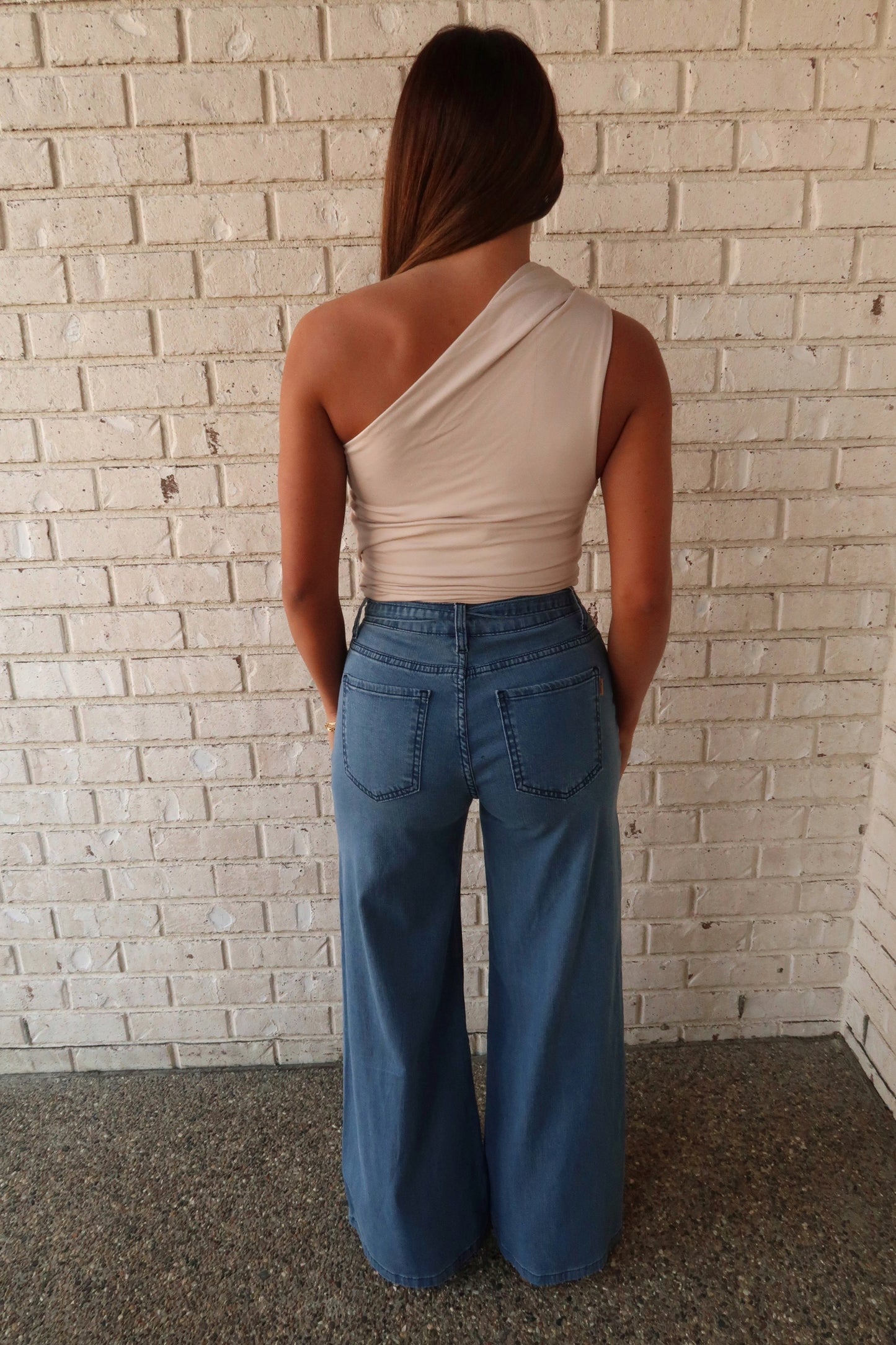 Asymmetrical Ruched Top - Sand