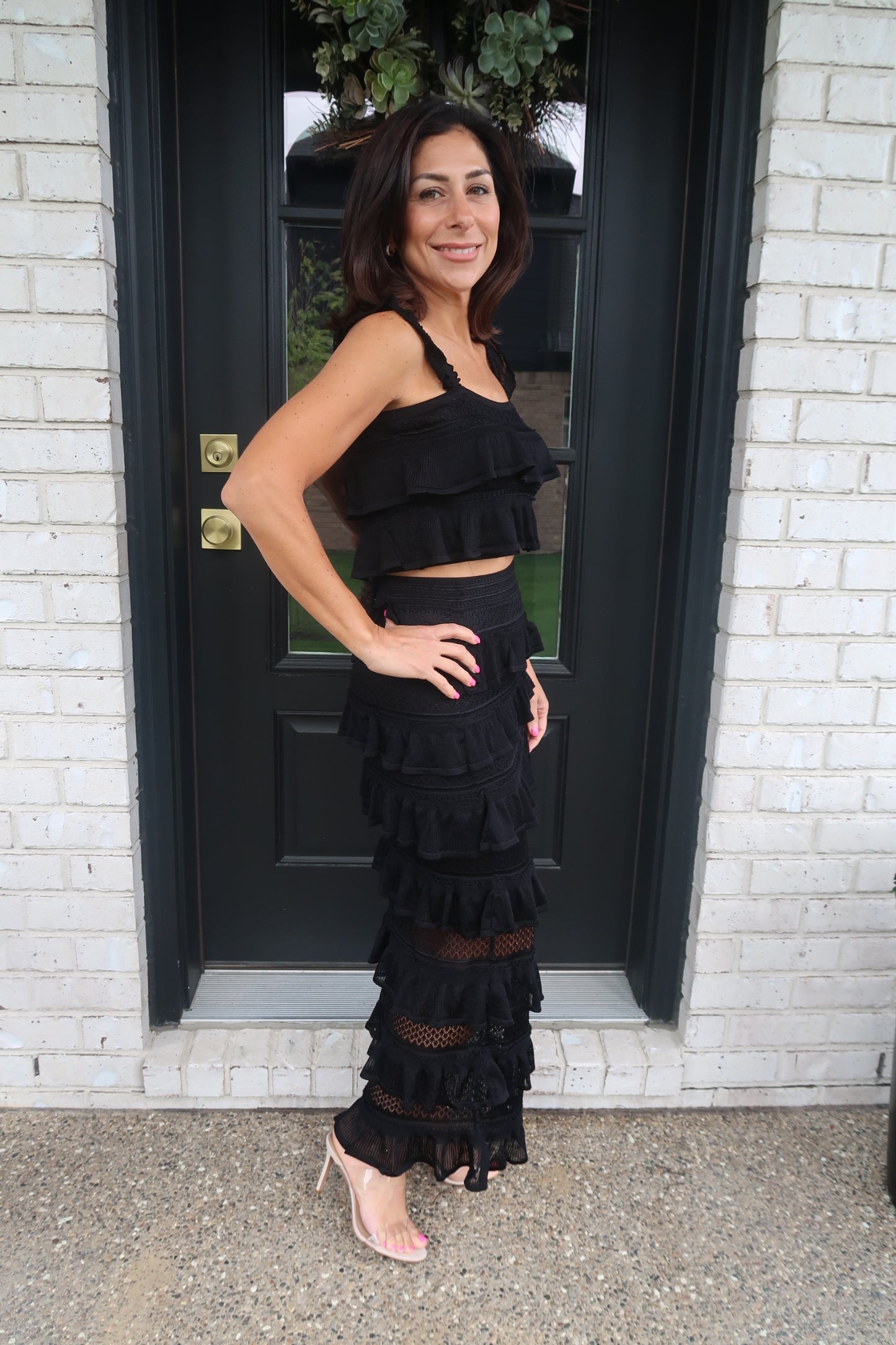 Tiered Ruffle Set - Black