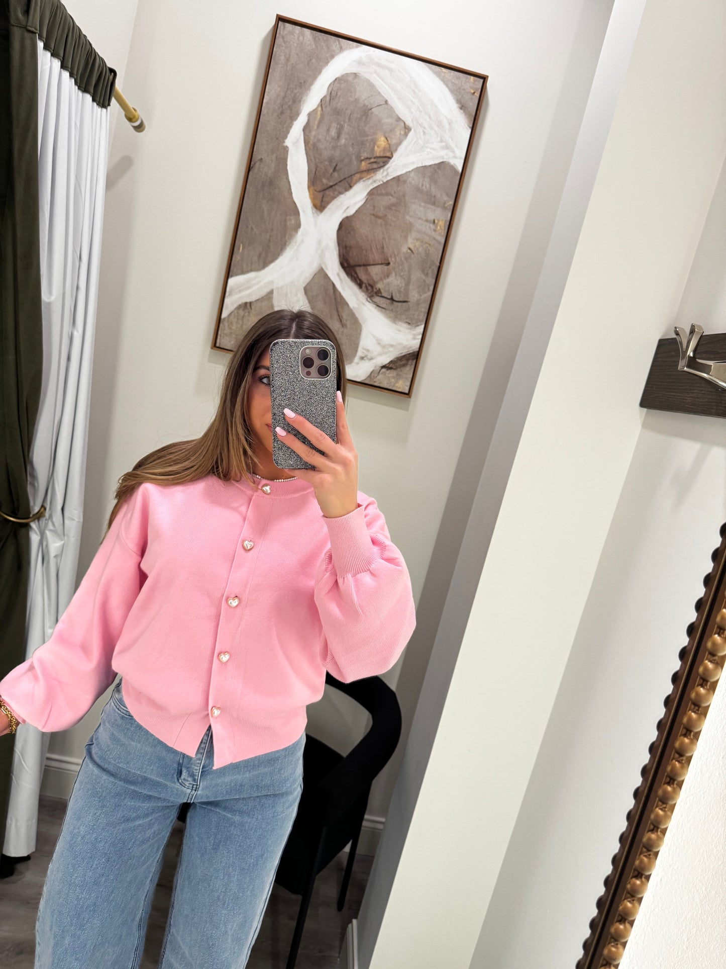 Pink Sweetheart Button Down Cardigan