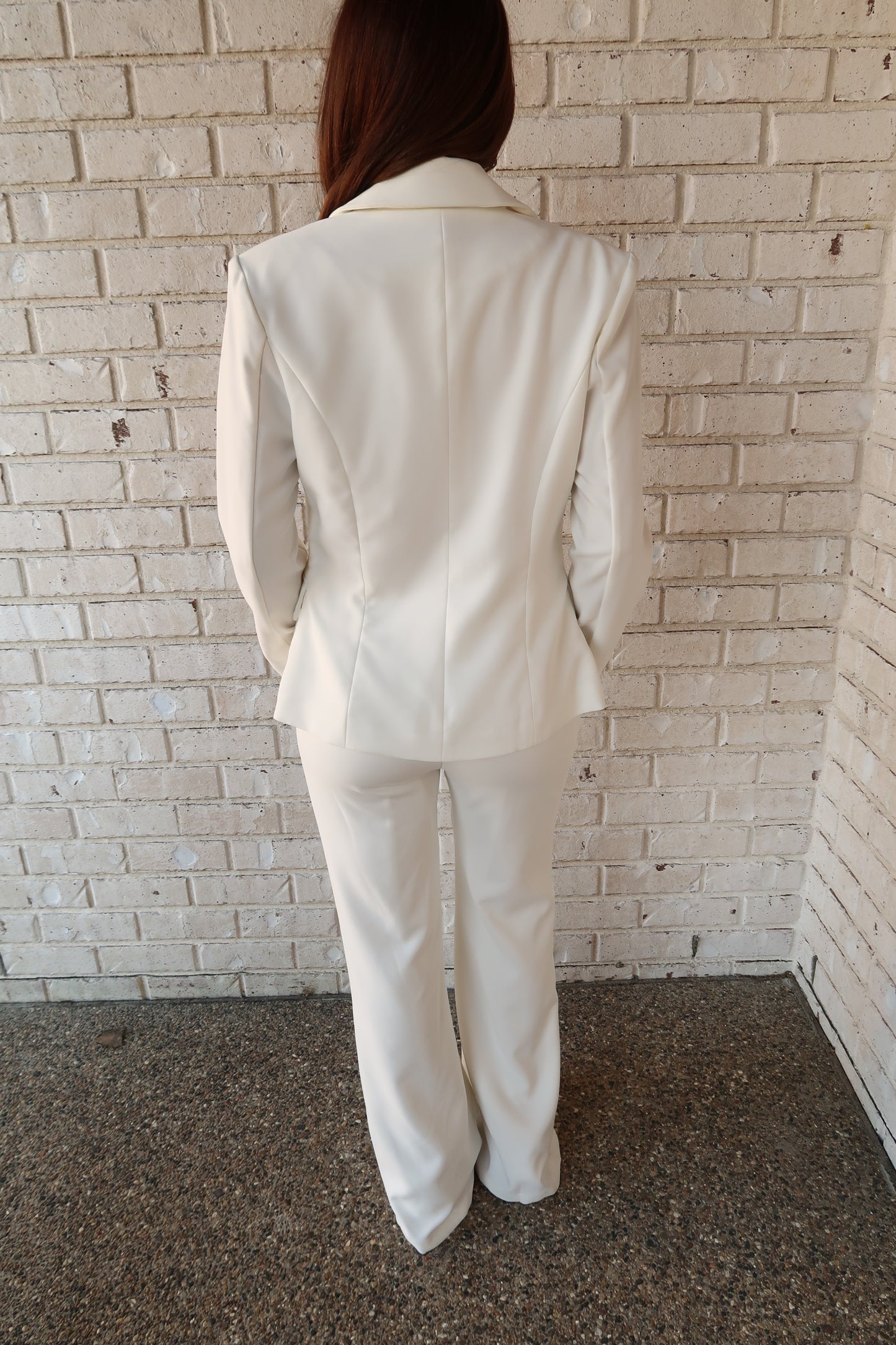 Gold Detail White Blazer
