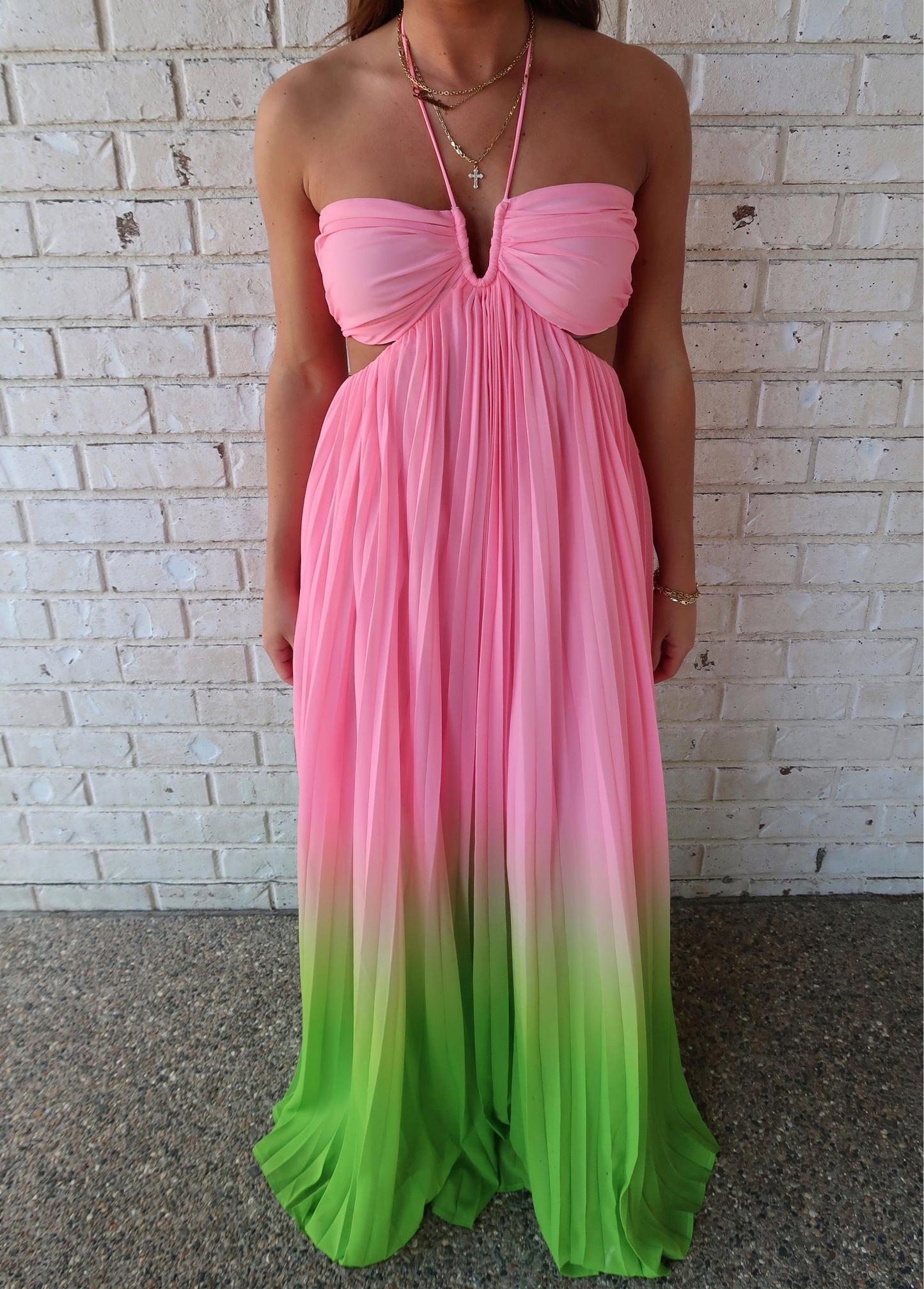 Watermelon Sugar Sweetheart Maxi Dress