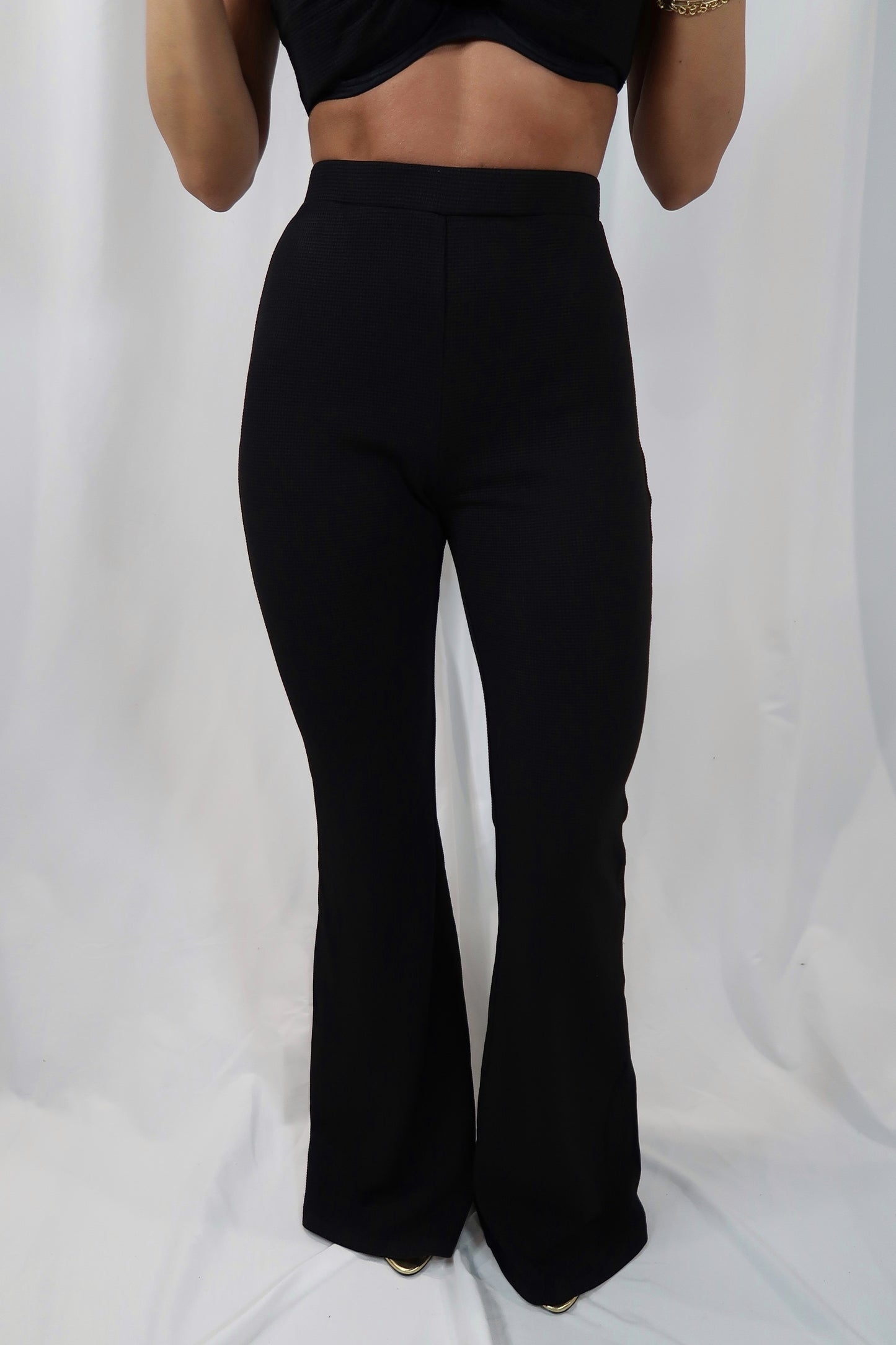 Stretch Knit Bell Bottom Pants