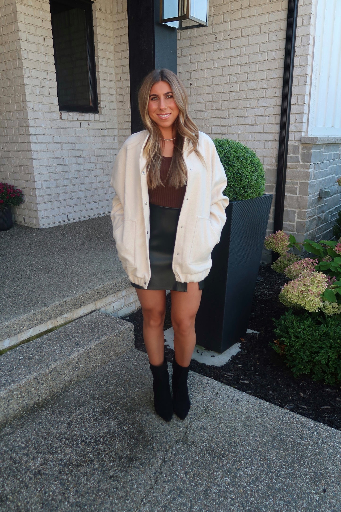 Oversized Woven Jacket - Cream