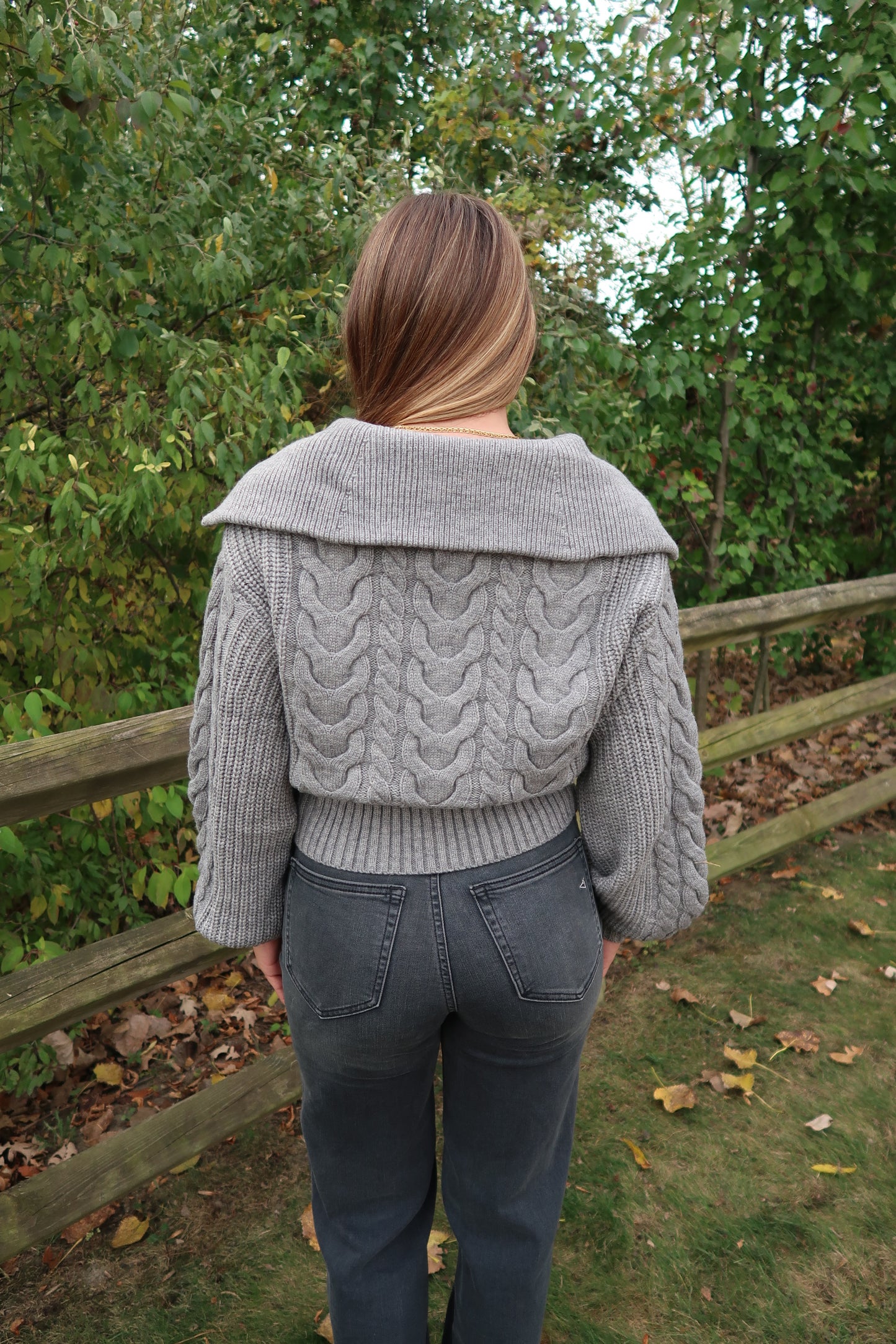Cozy Gray Knit Sweater
