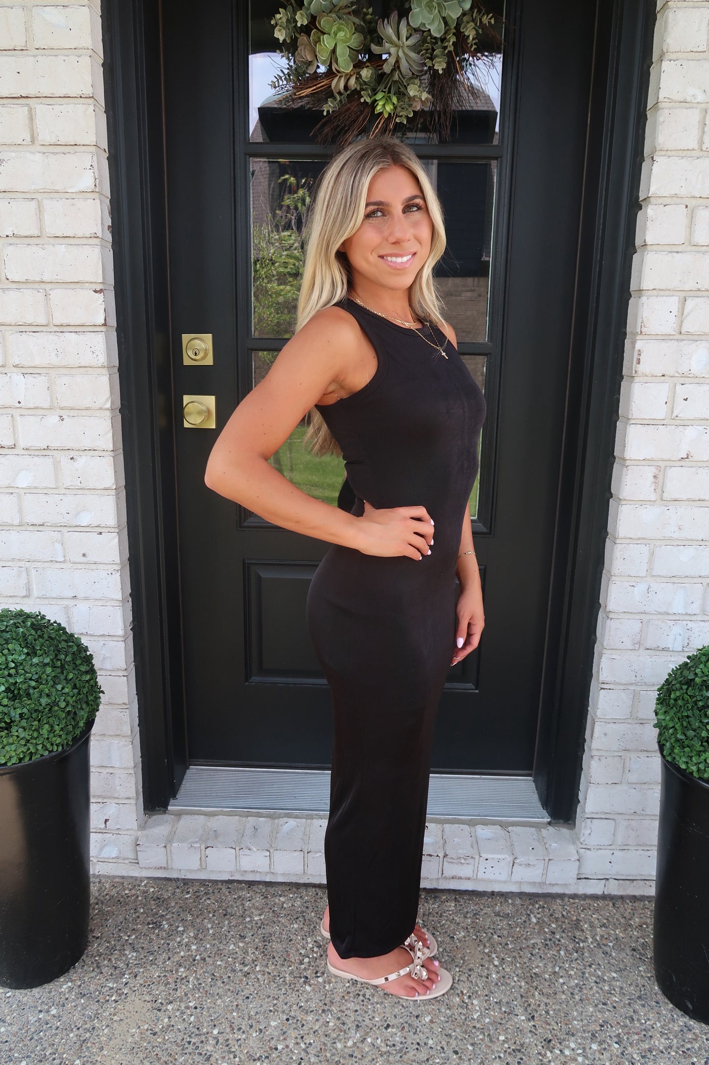 Bodycon Maxi Dress - Black