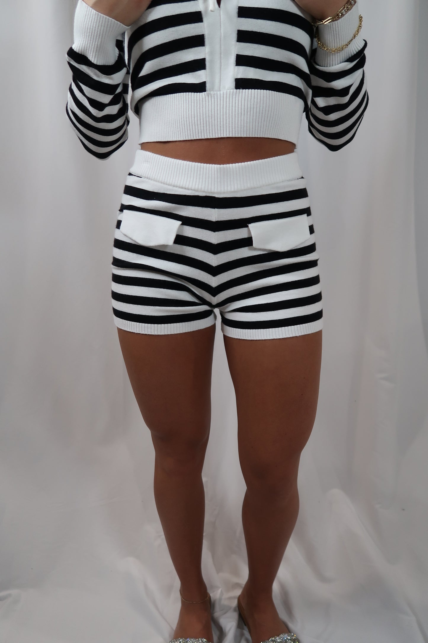 Striped Sweater Shorts