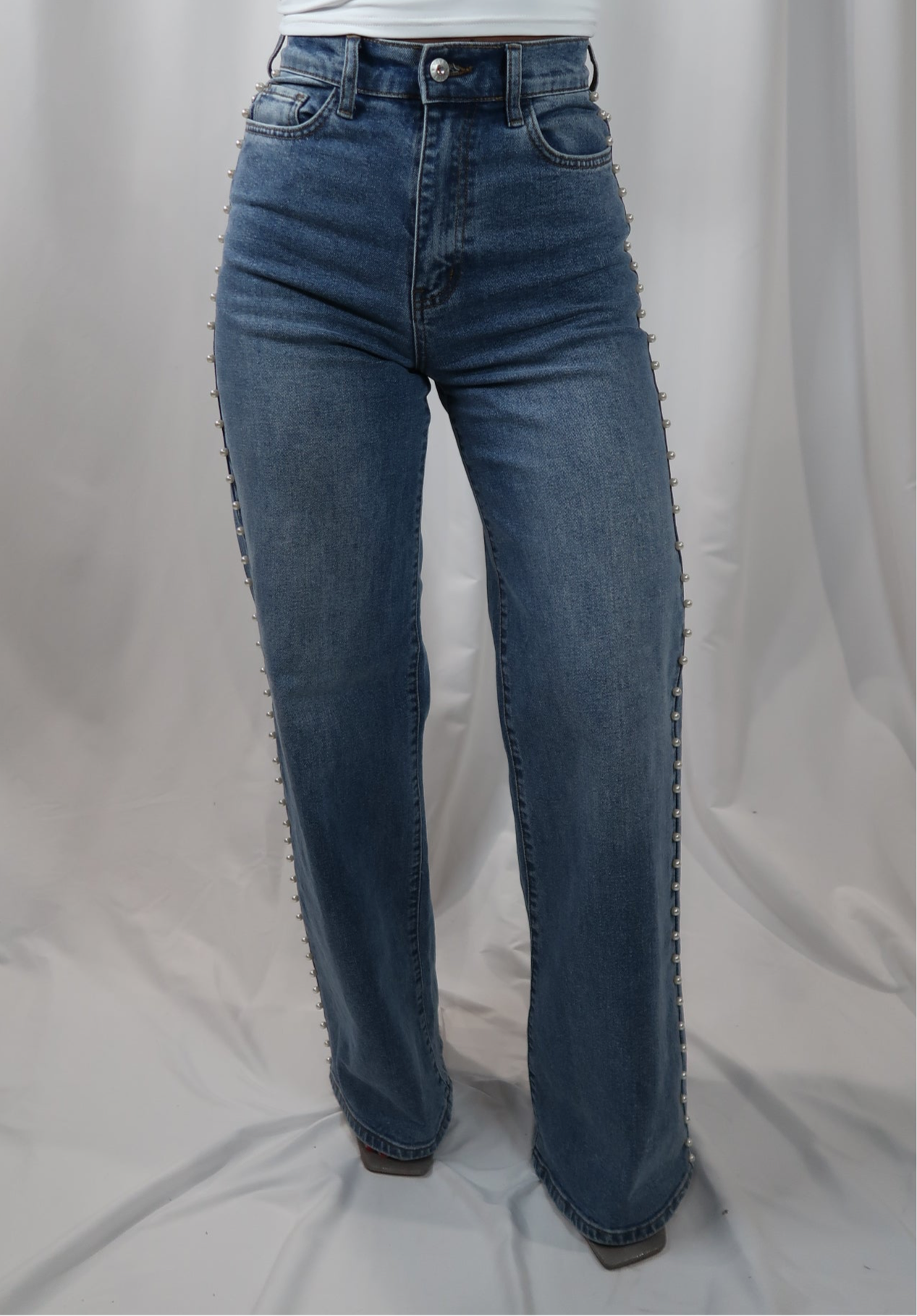 High Rise Pearl Jeans