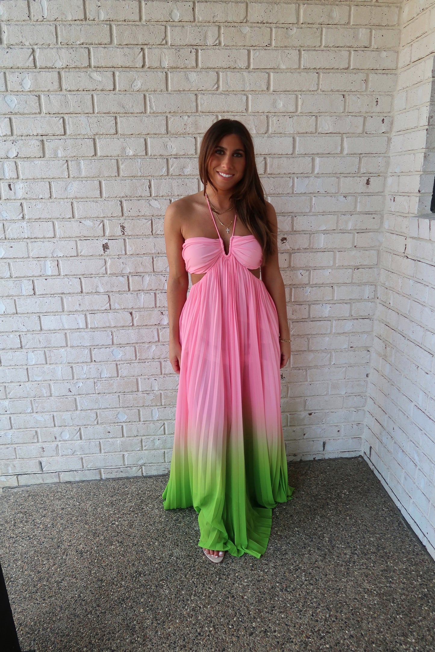 Watermelon Sugar Sweetheart Maxi Dress