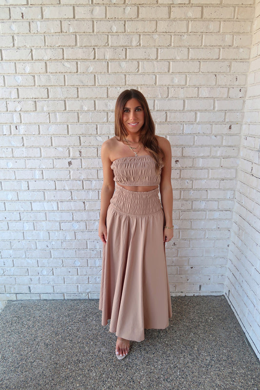 Mocha Smocked Tube Top