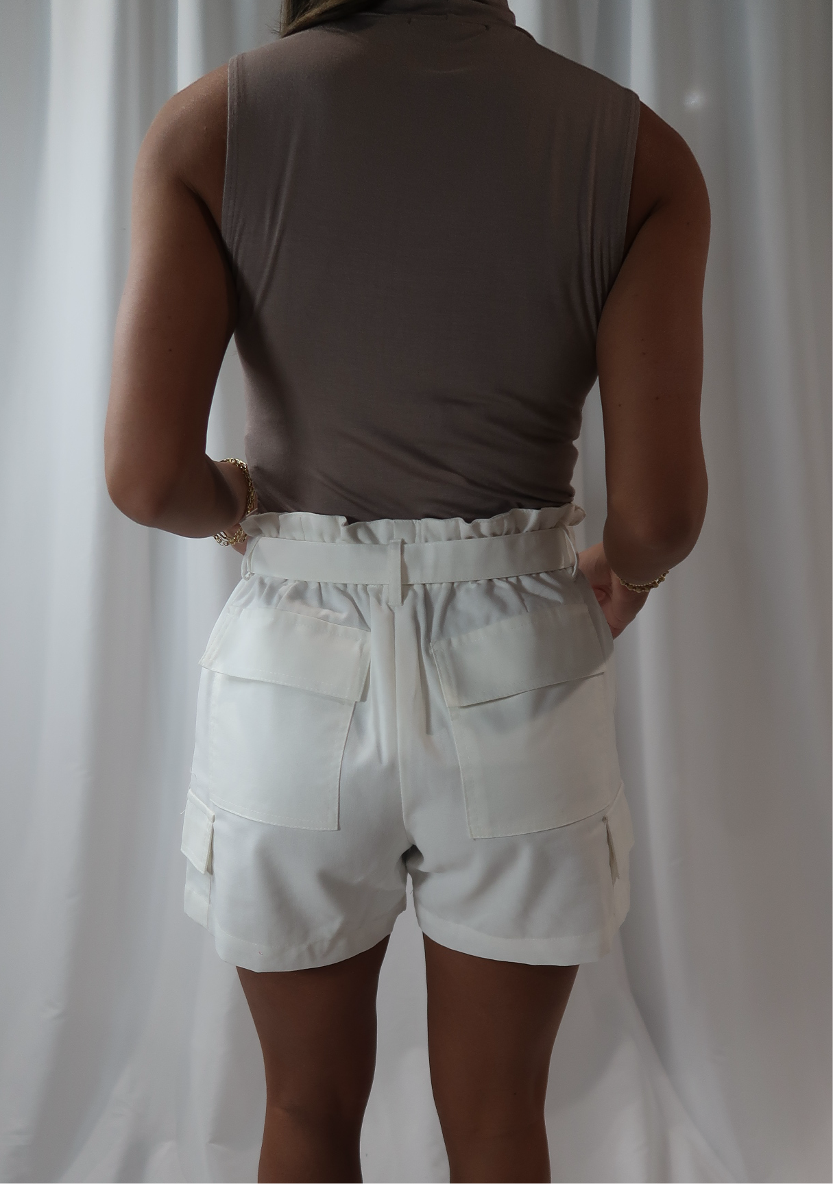 Linen White Shorts