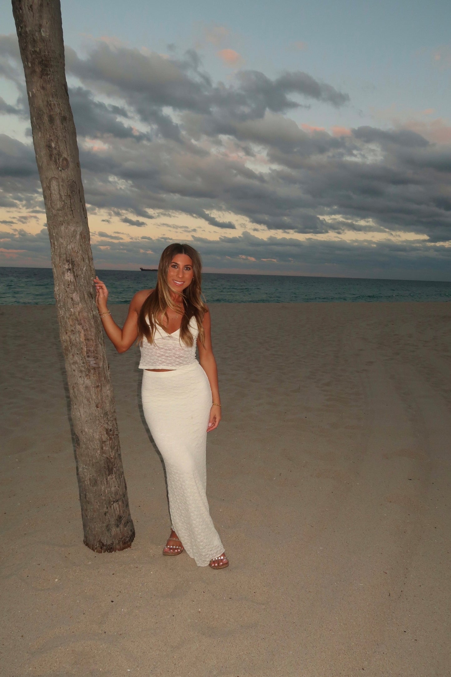 Ivory Lace Maxi Skirt