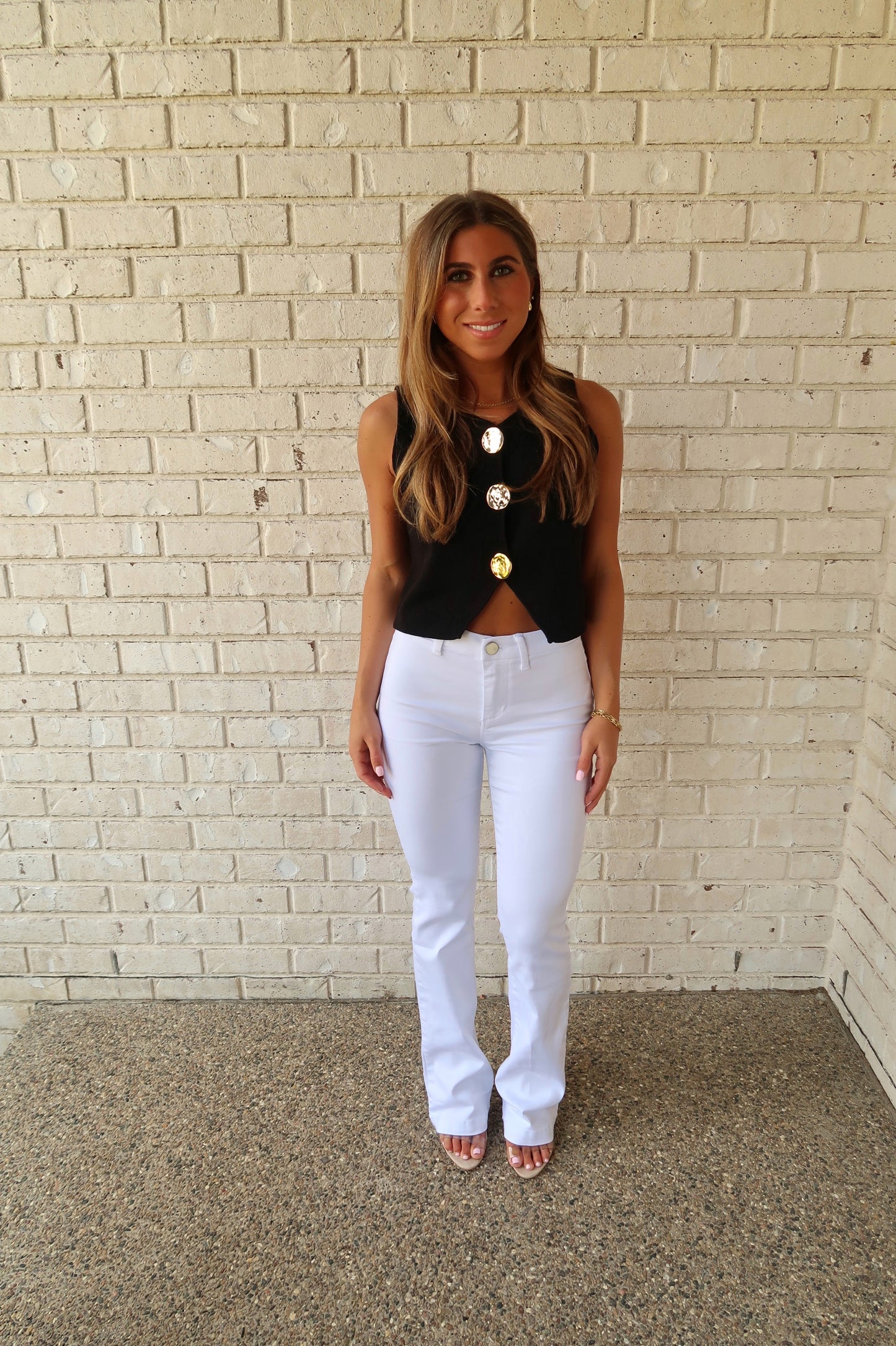 Black & Gold Accent Knit Vest