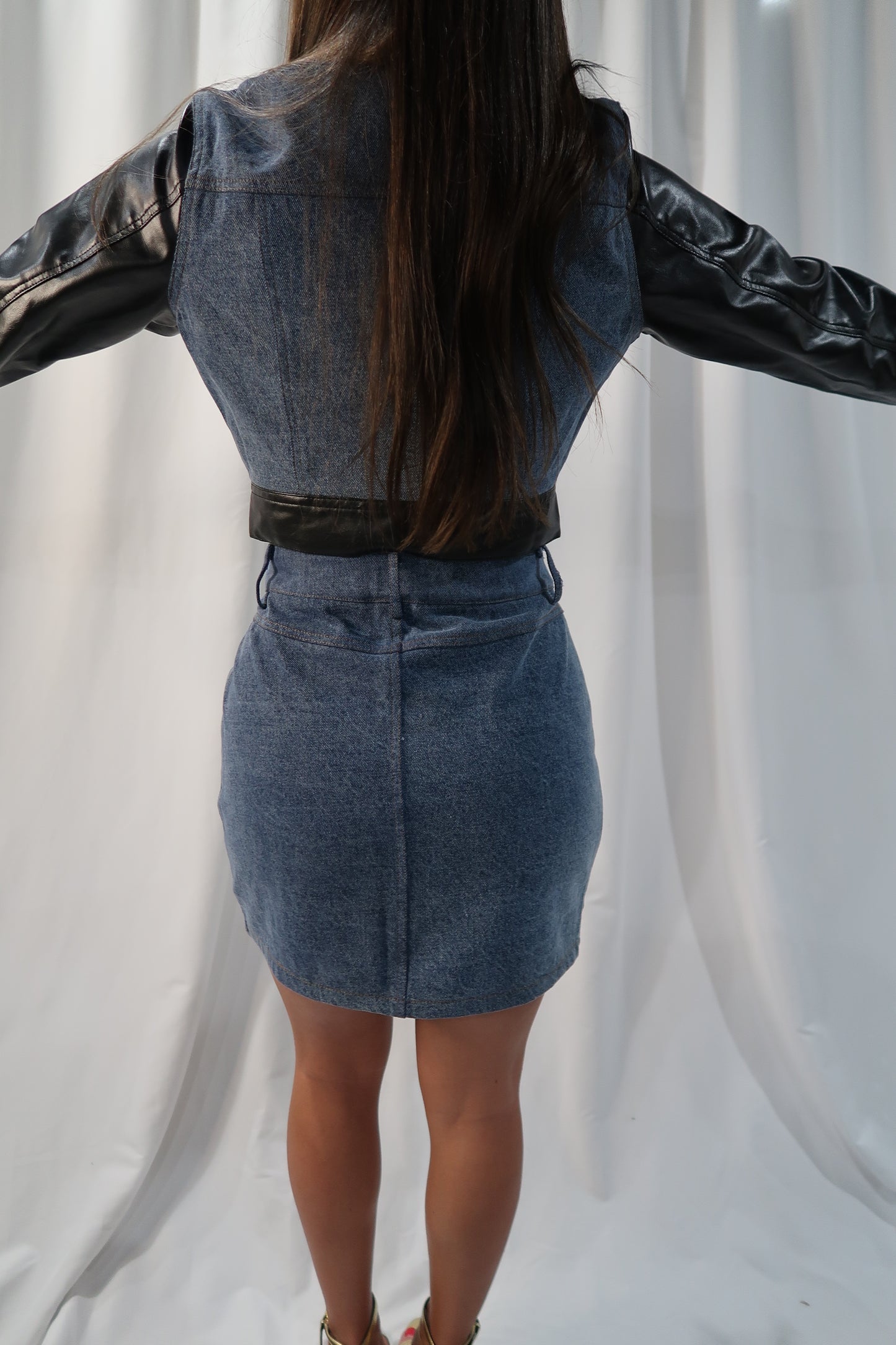 Quinn Denim Two Tone Mini Skirt