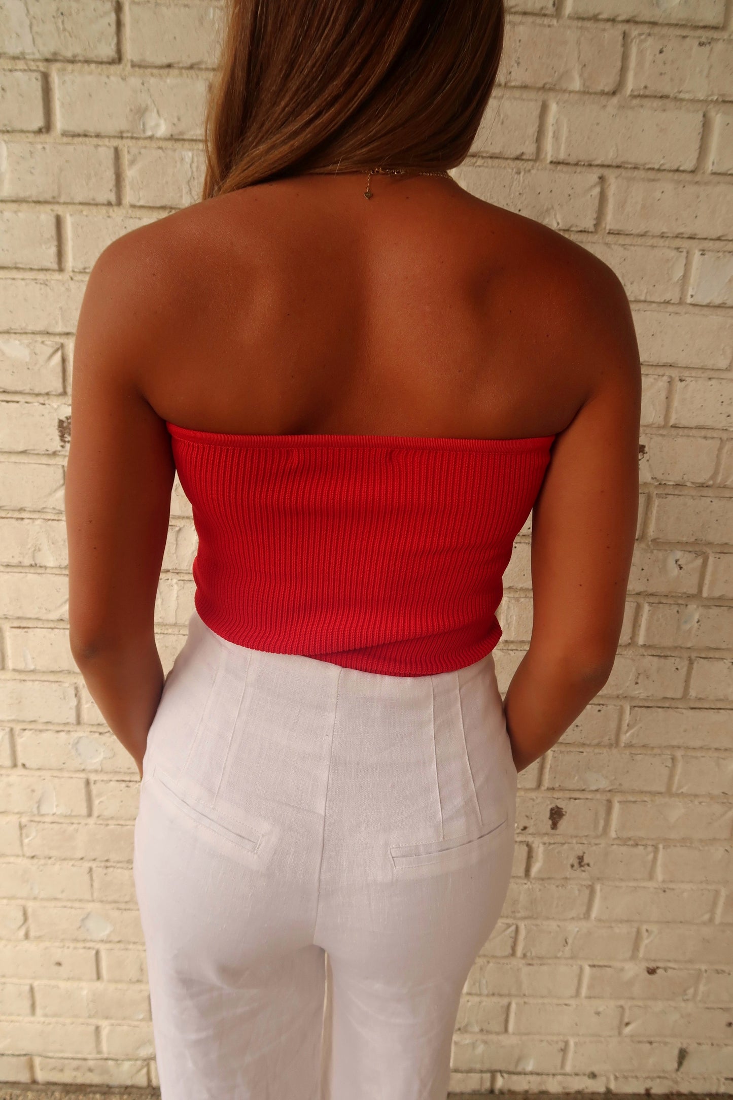 Red Twist Tube Top