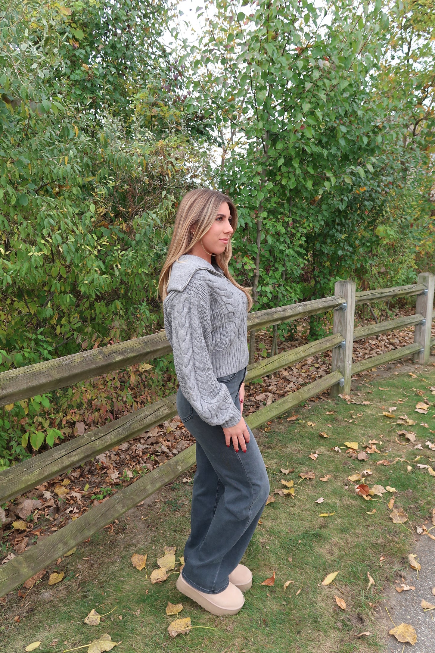 Cozy Gray Knit Sweater