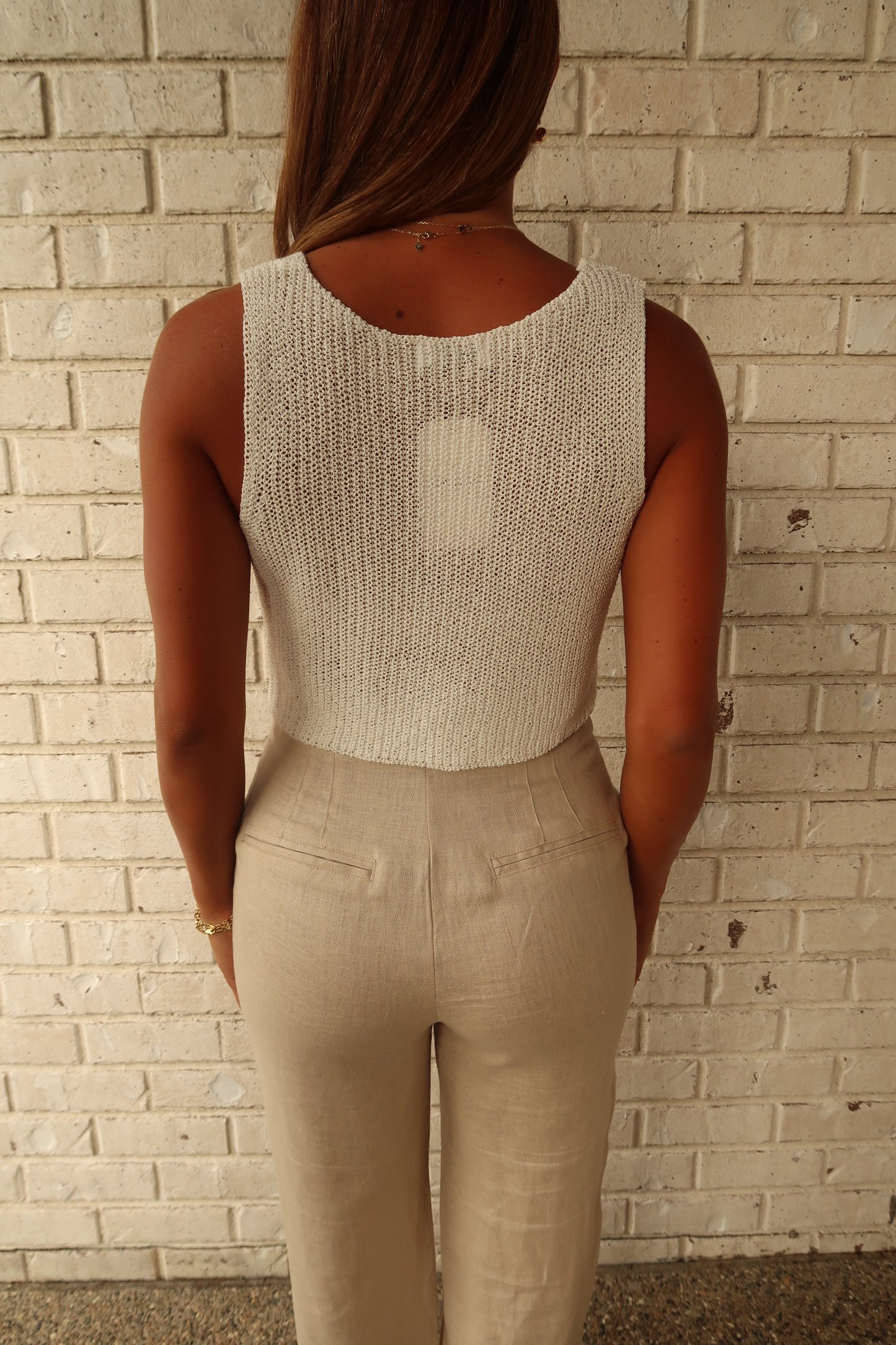 Front Hook Sweater Vest - White