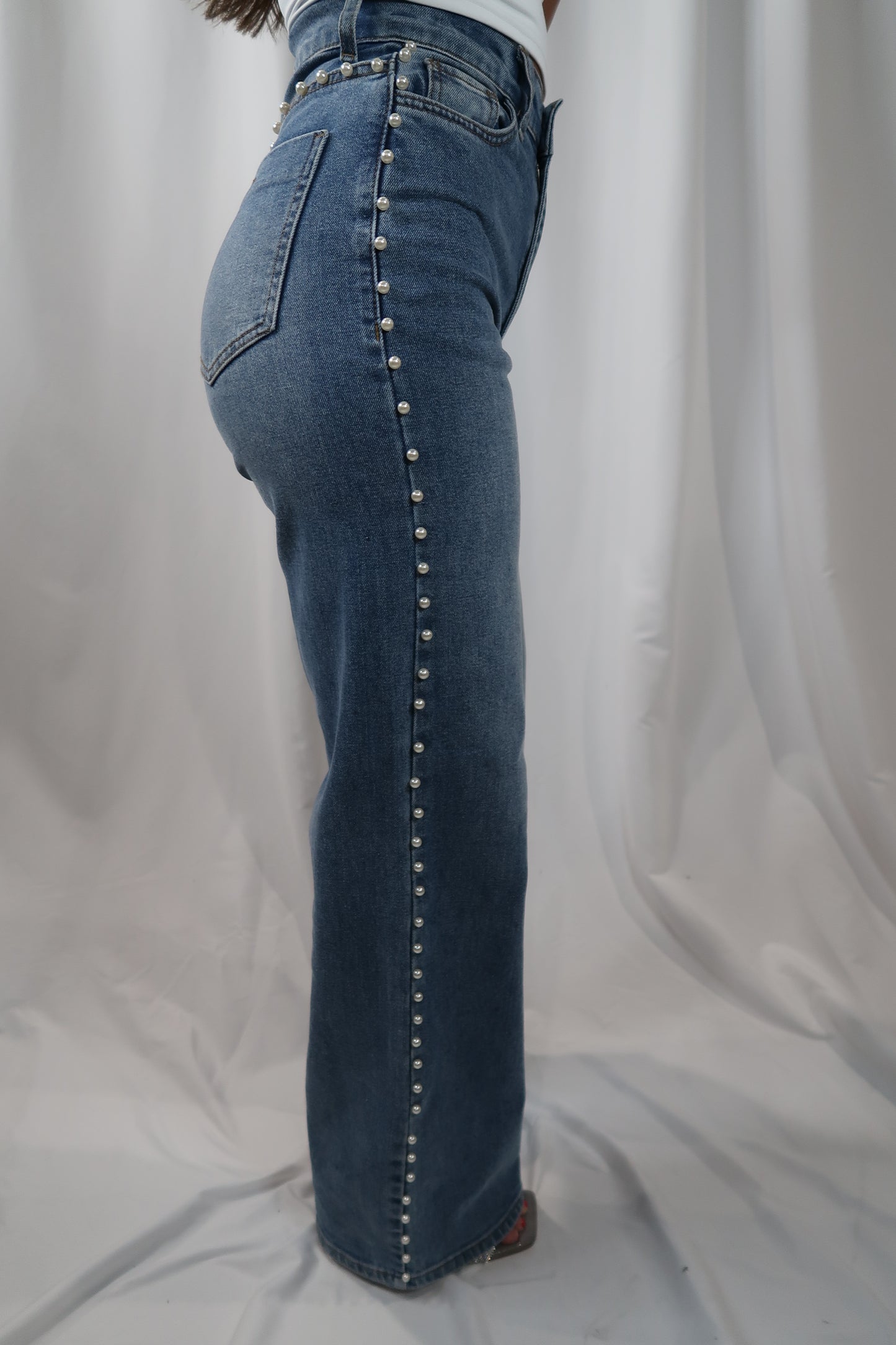 High Rise Pearl Jeans
