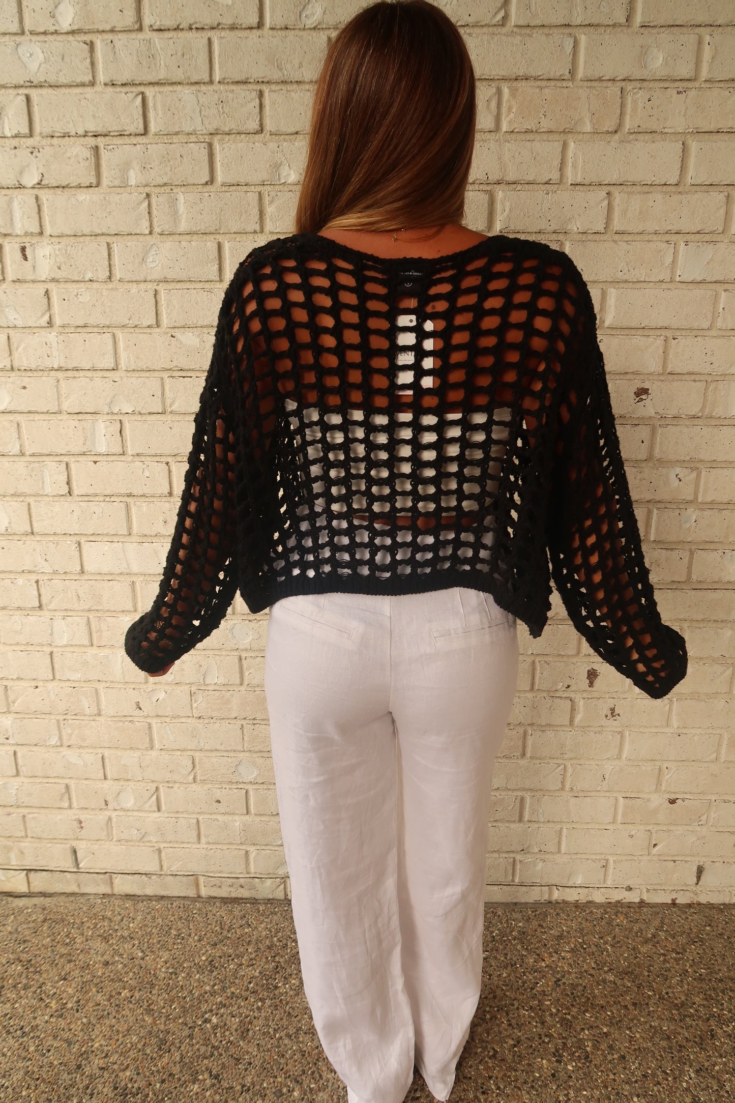 Crochet Knit Crop Cardigan