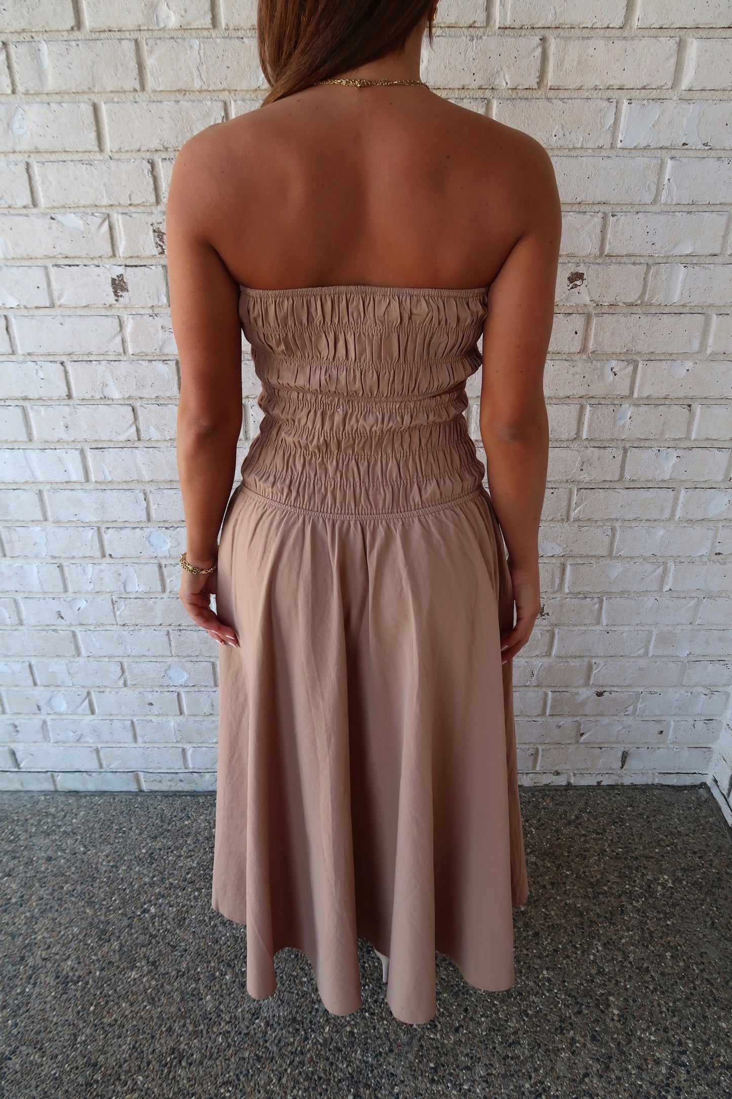 Mocha Smocked Tube Top