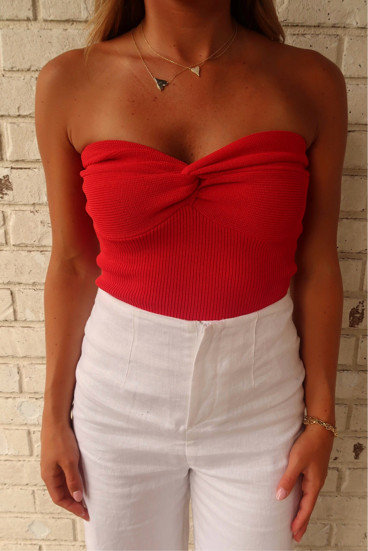 Red Twist Tube Top