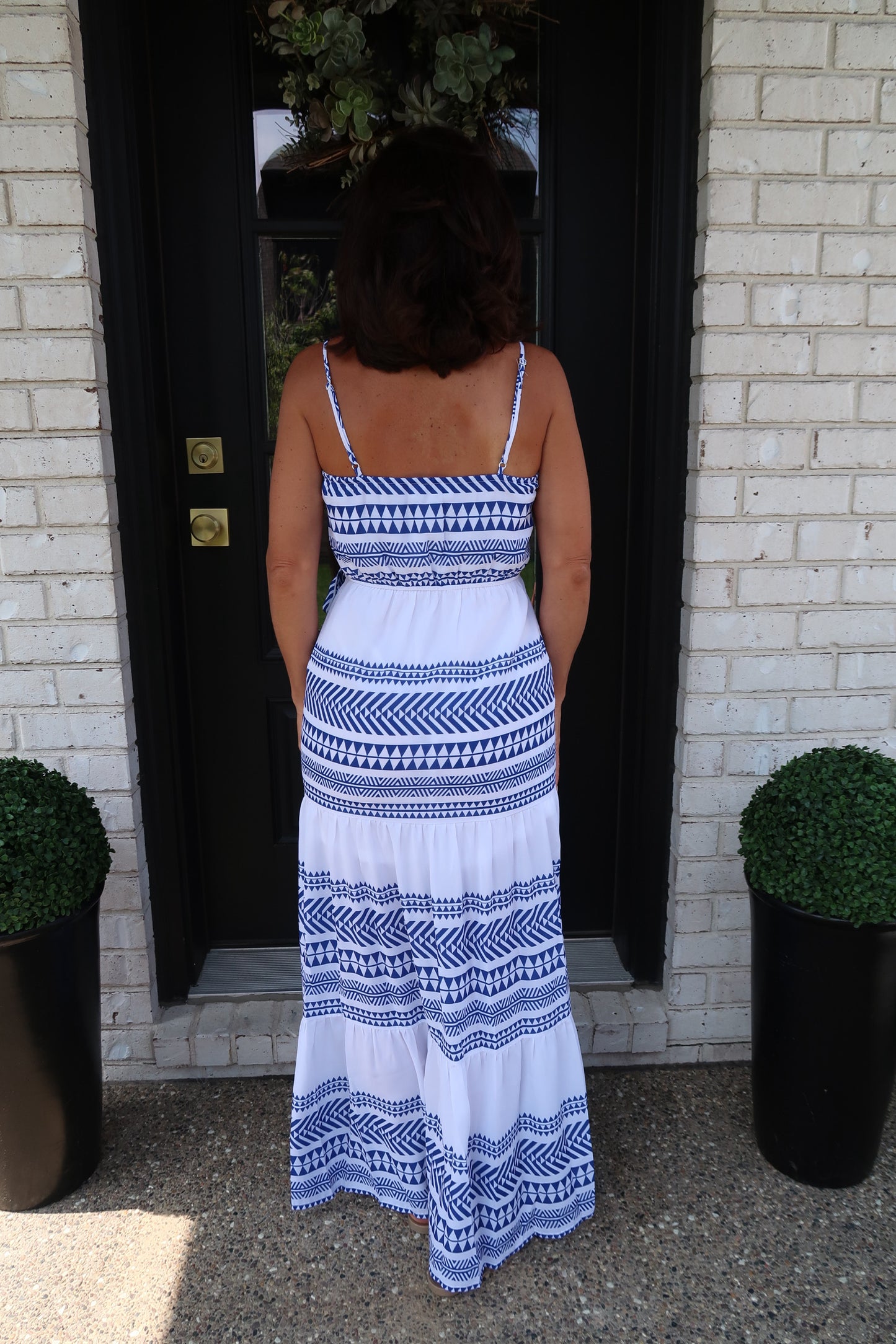 Blue Pattern Maxi Dress