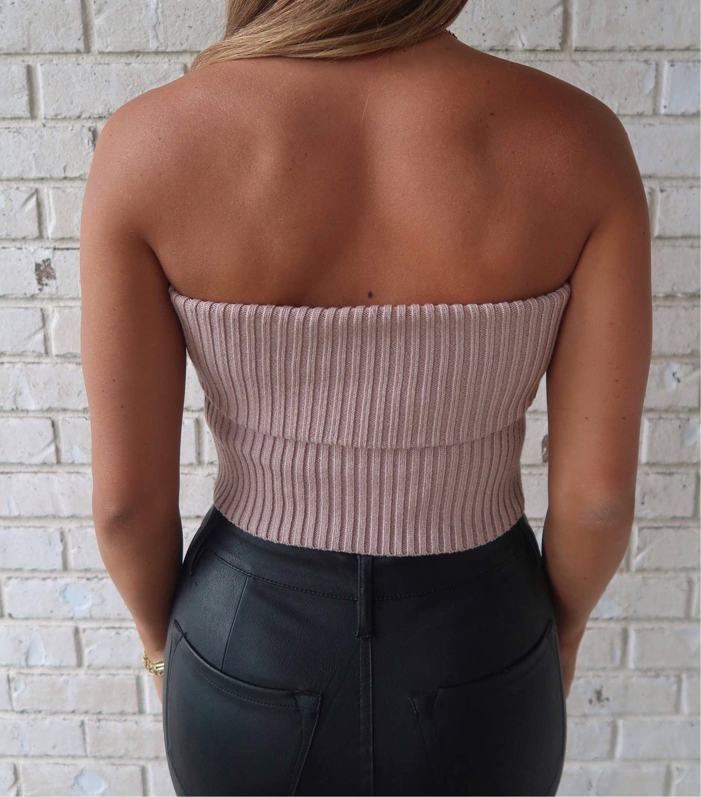 Rib Knit Tube Top - Mocha