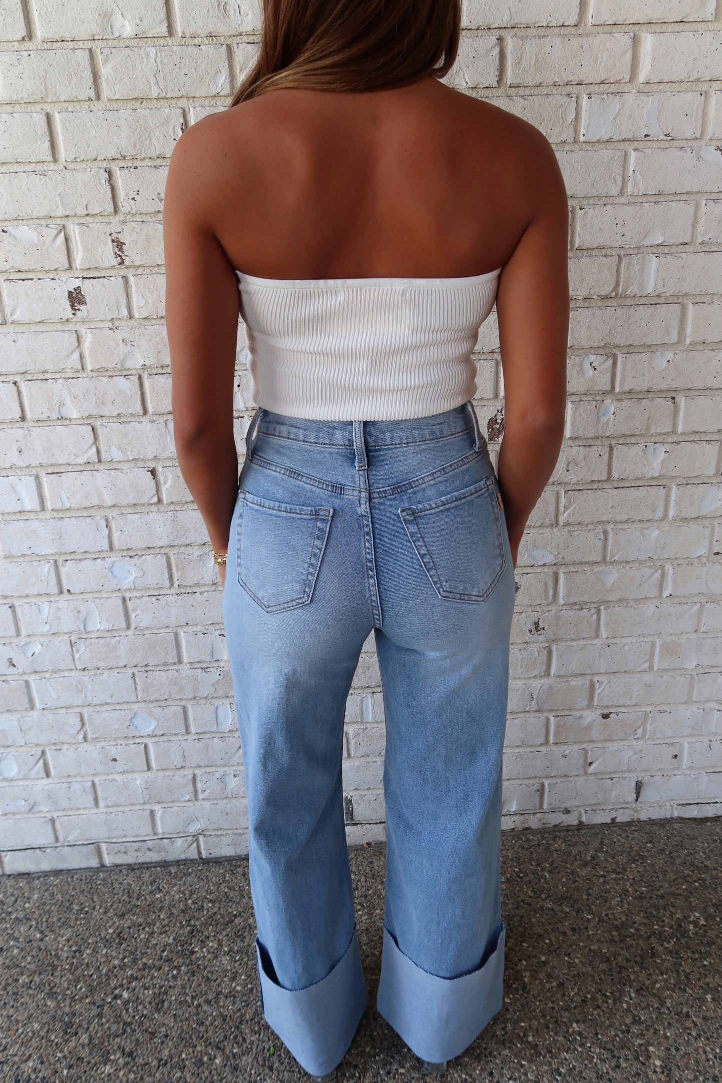 Light Wash Wide Pocket Jeans