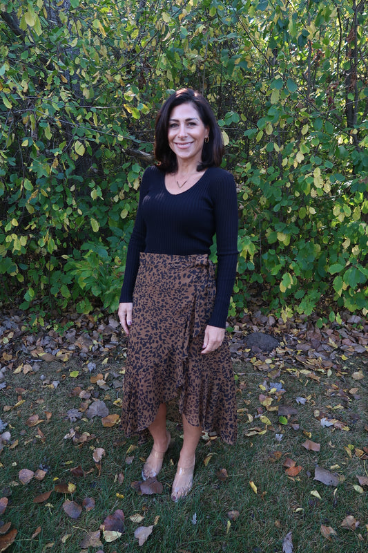 Toffee Wrap Midi Skirt
