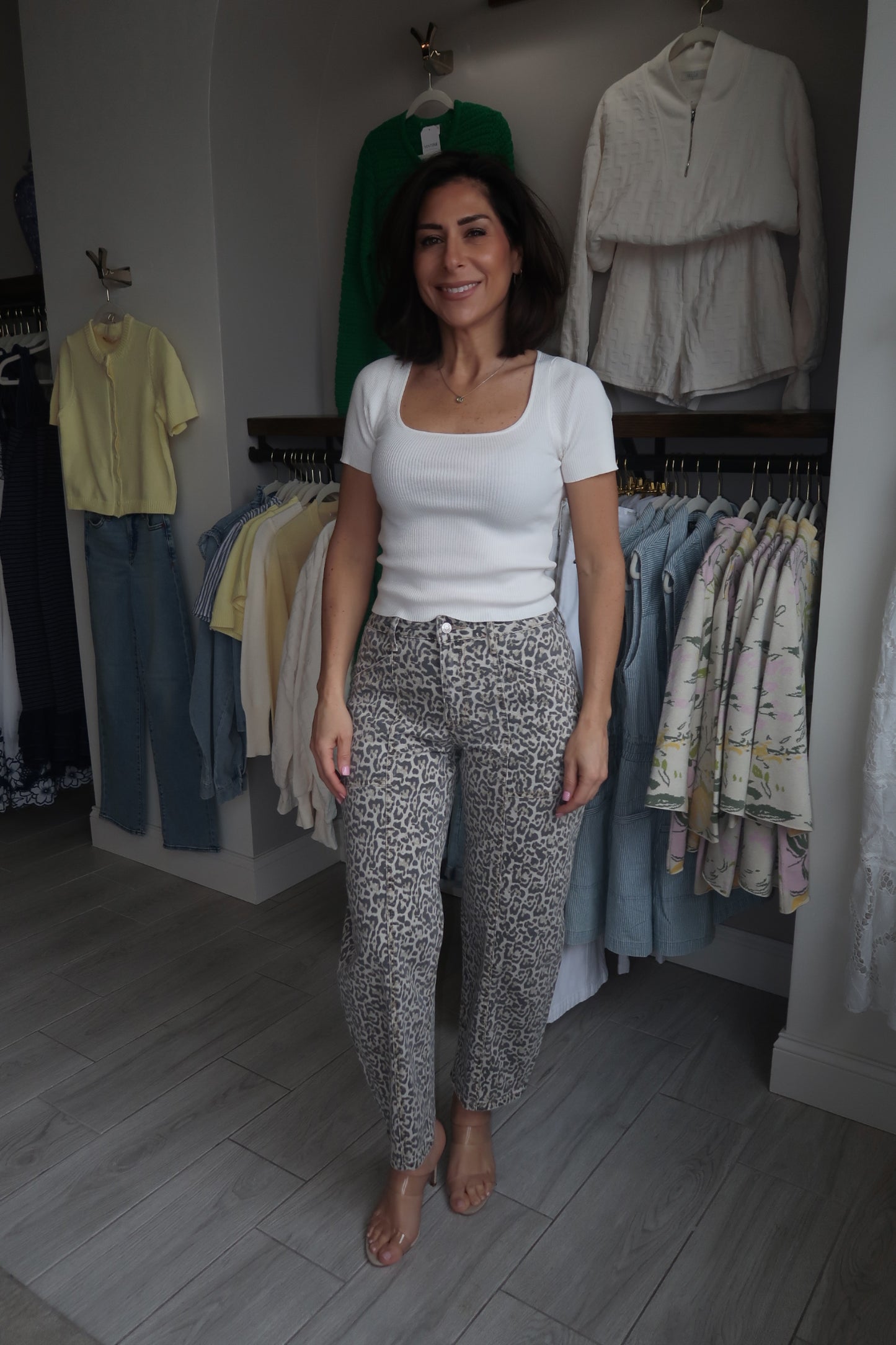 Leopard Barrel Jeans