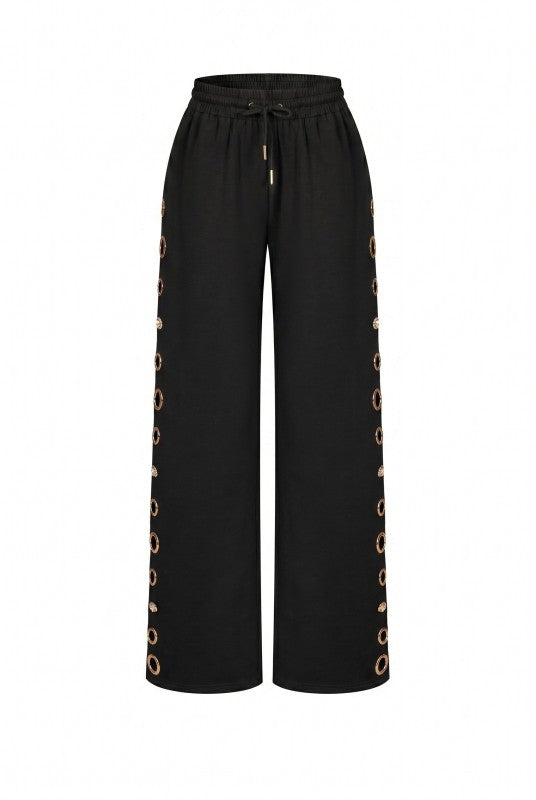 Grommet Detail Sweat Pants
