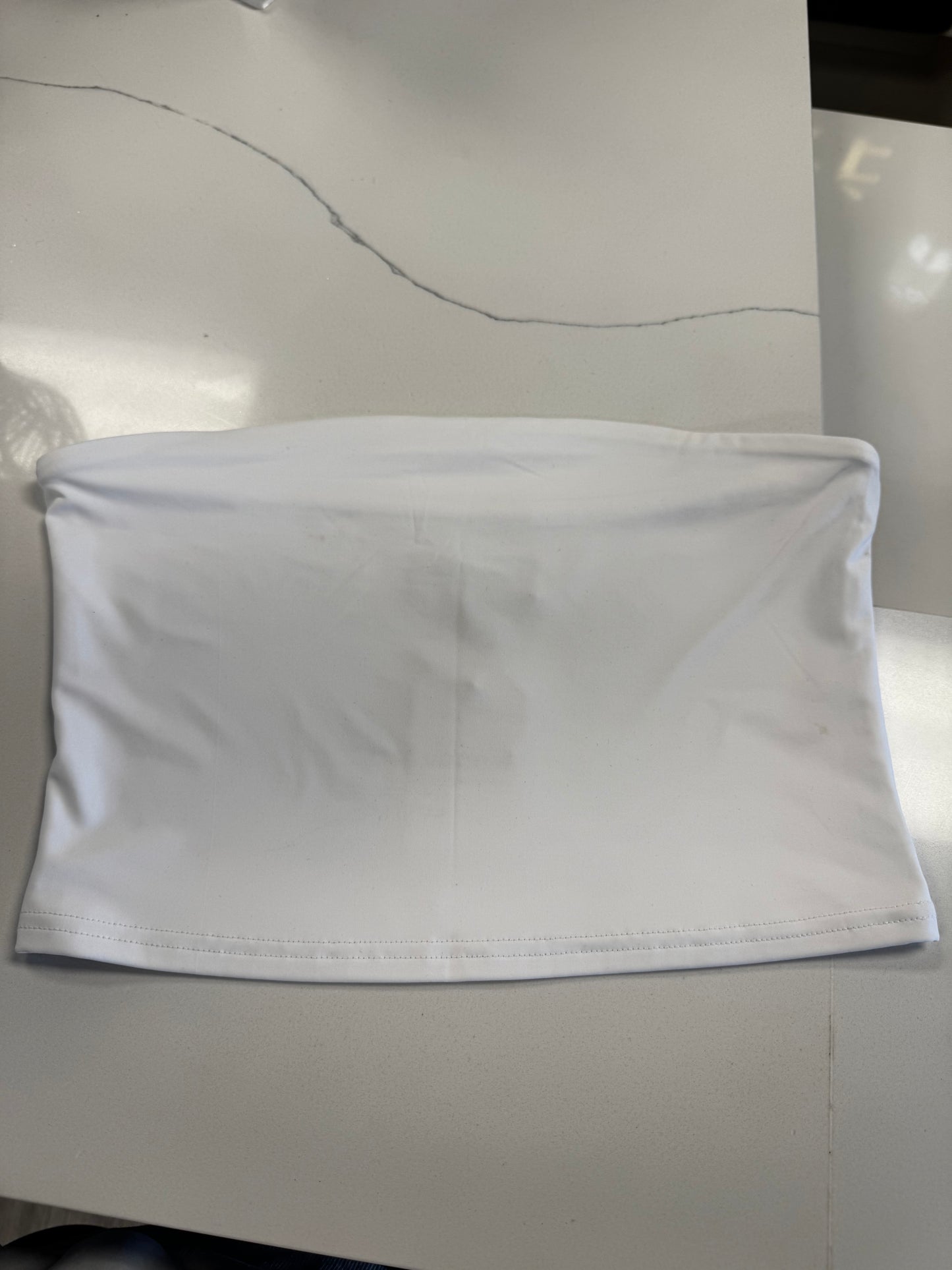 Contour double layered tube top - white