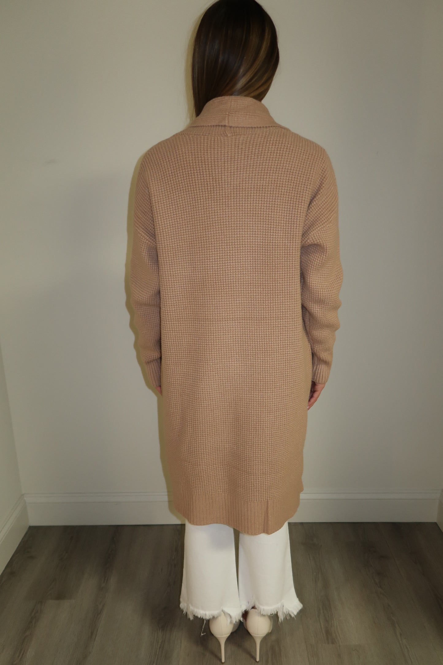 Waffle Knit Cardigan - Camel