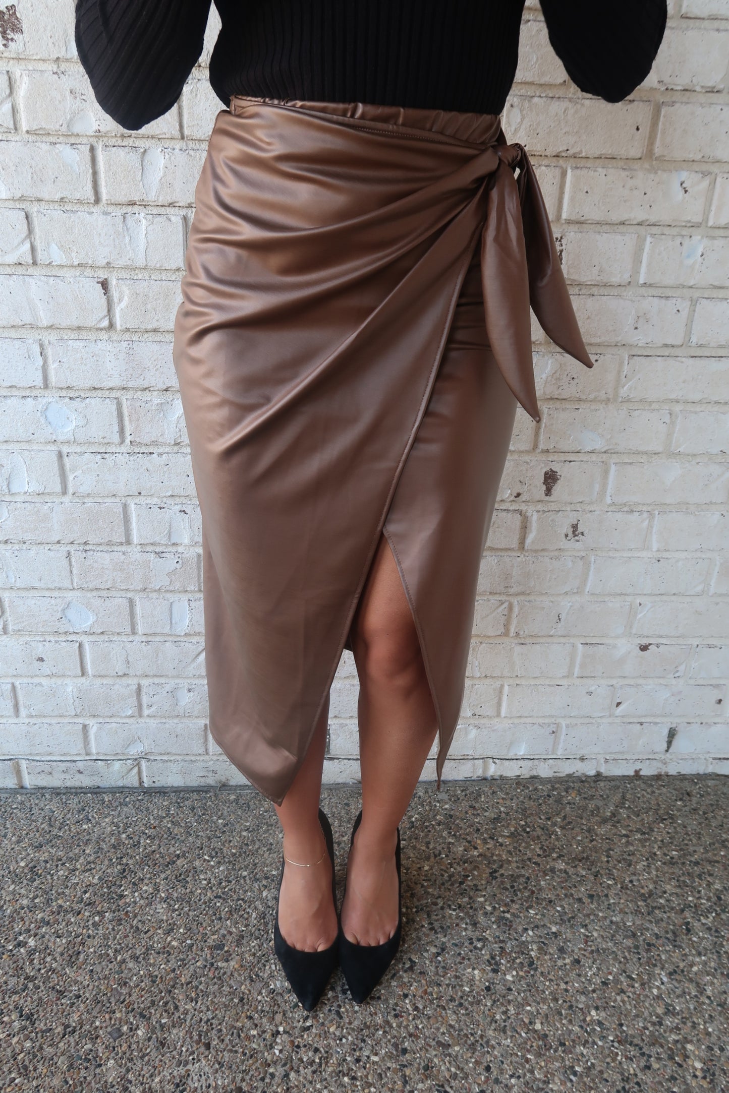 Wrap Midi Skirt - Mocha