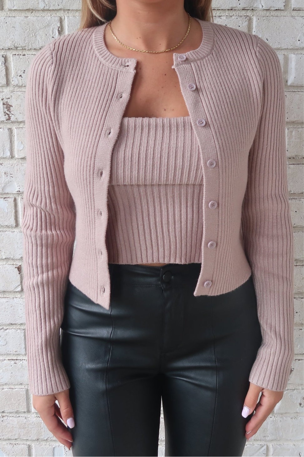 Rib Knit Cardigan - Mocha