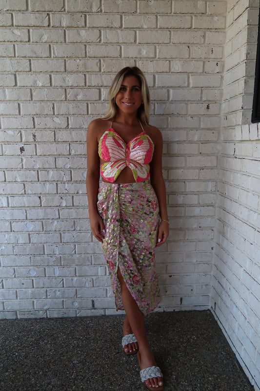 Butterfly skirt set