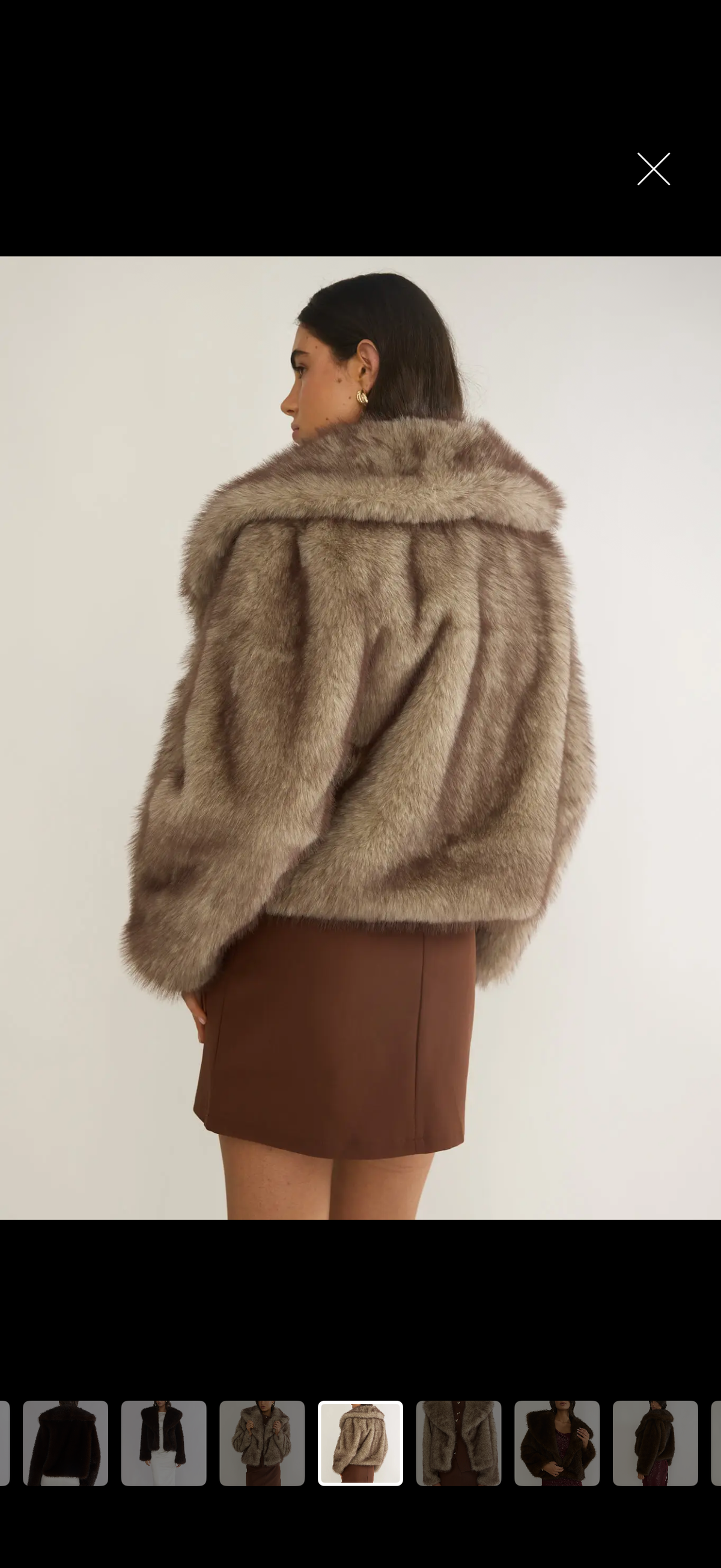 Shawl Faux Fur Coat - Taupe