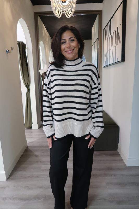 Striped Turtle Neck Sweater