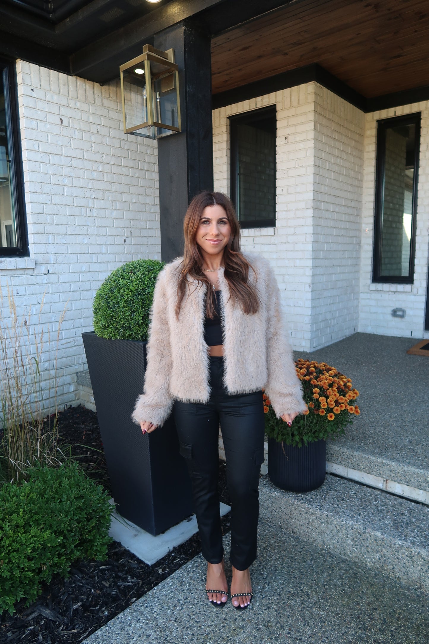 Taupe Faux Fur Coat