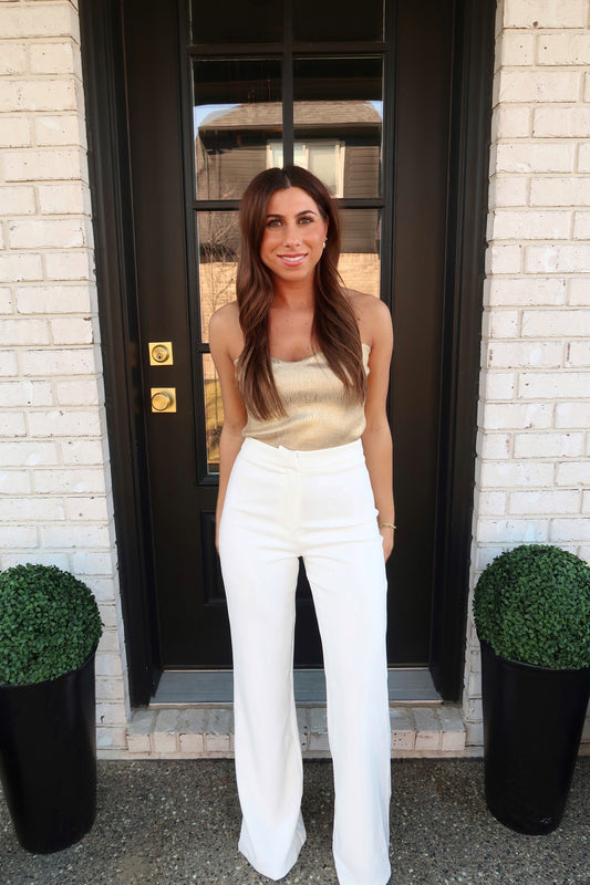 White Flare Pants