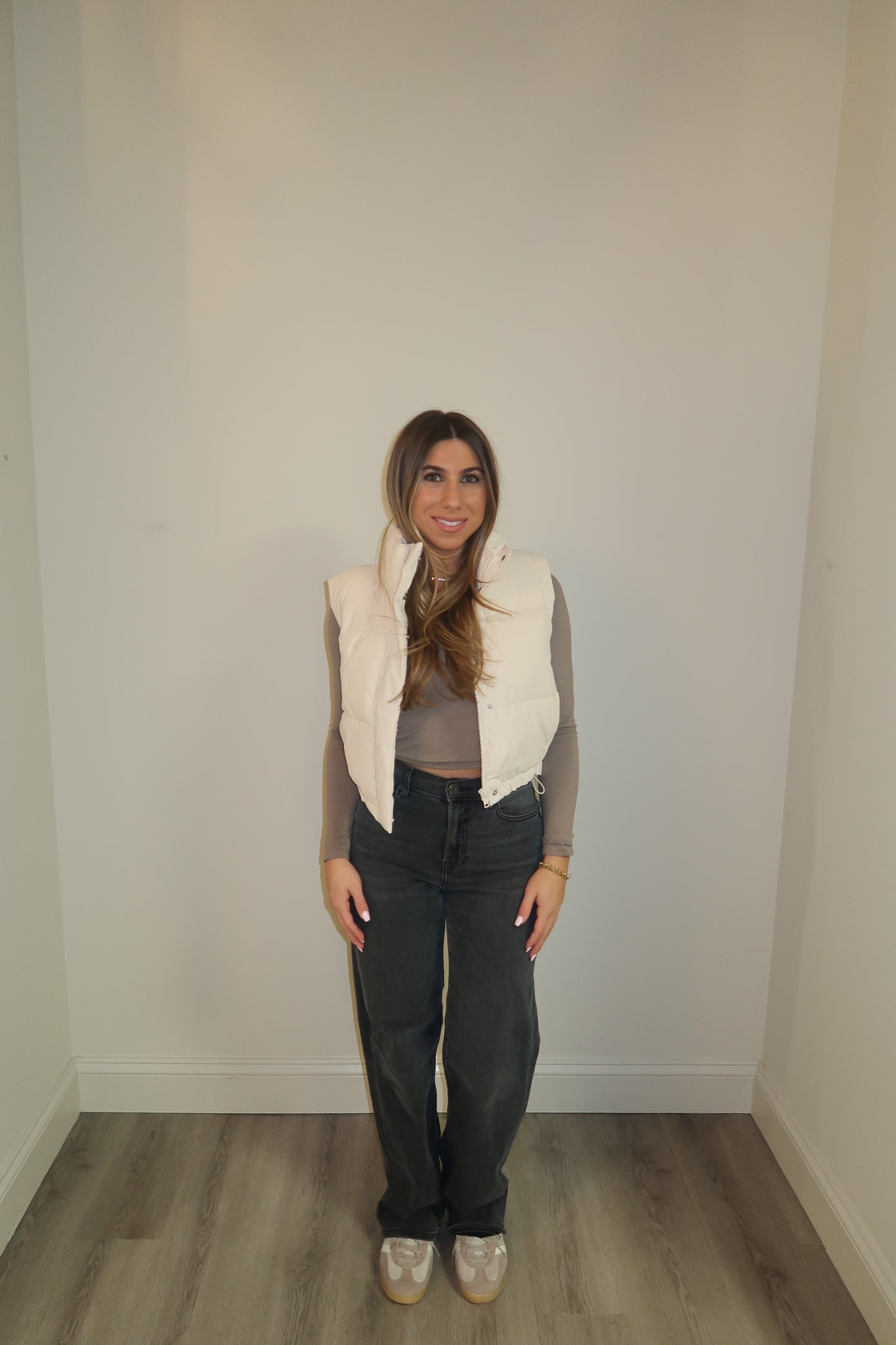 Cream Puffer Vest