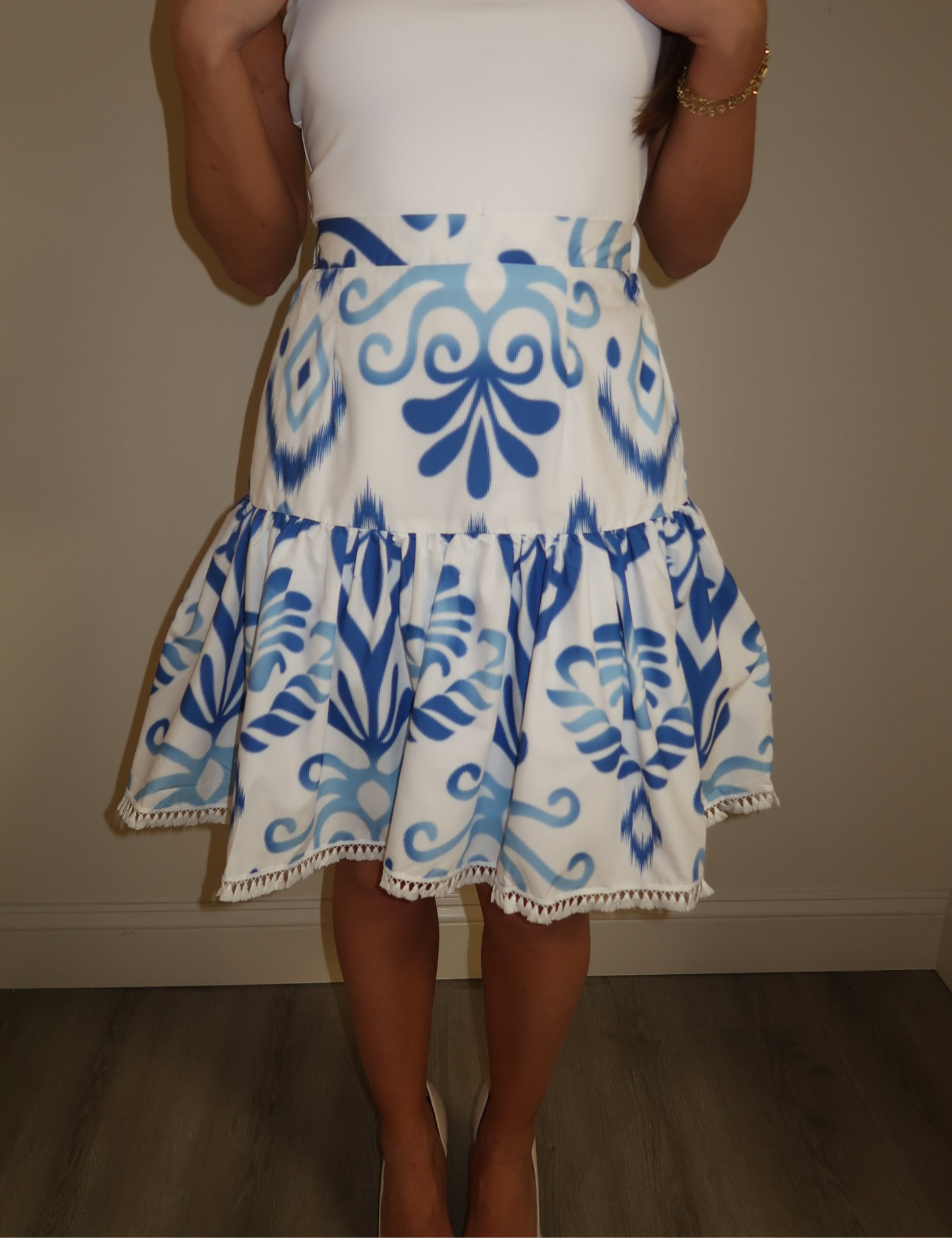 Blue Greece Maxi Skirt
