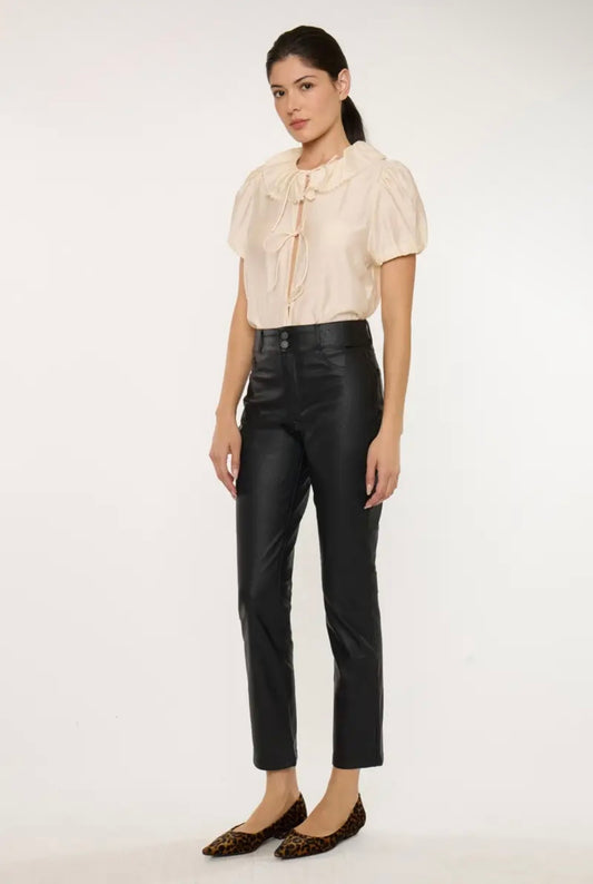 Vegan Leather High Rise Skinny Straight