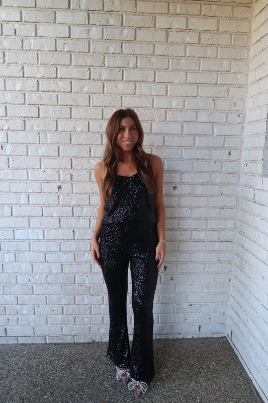 Shimmer Sequin Fit & Flare Pants