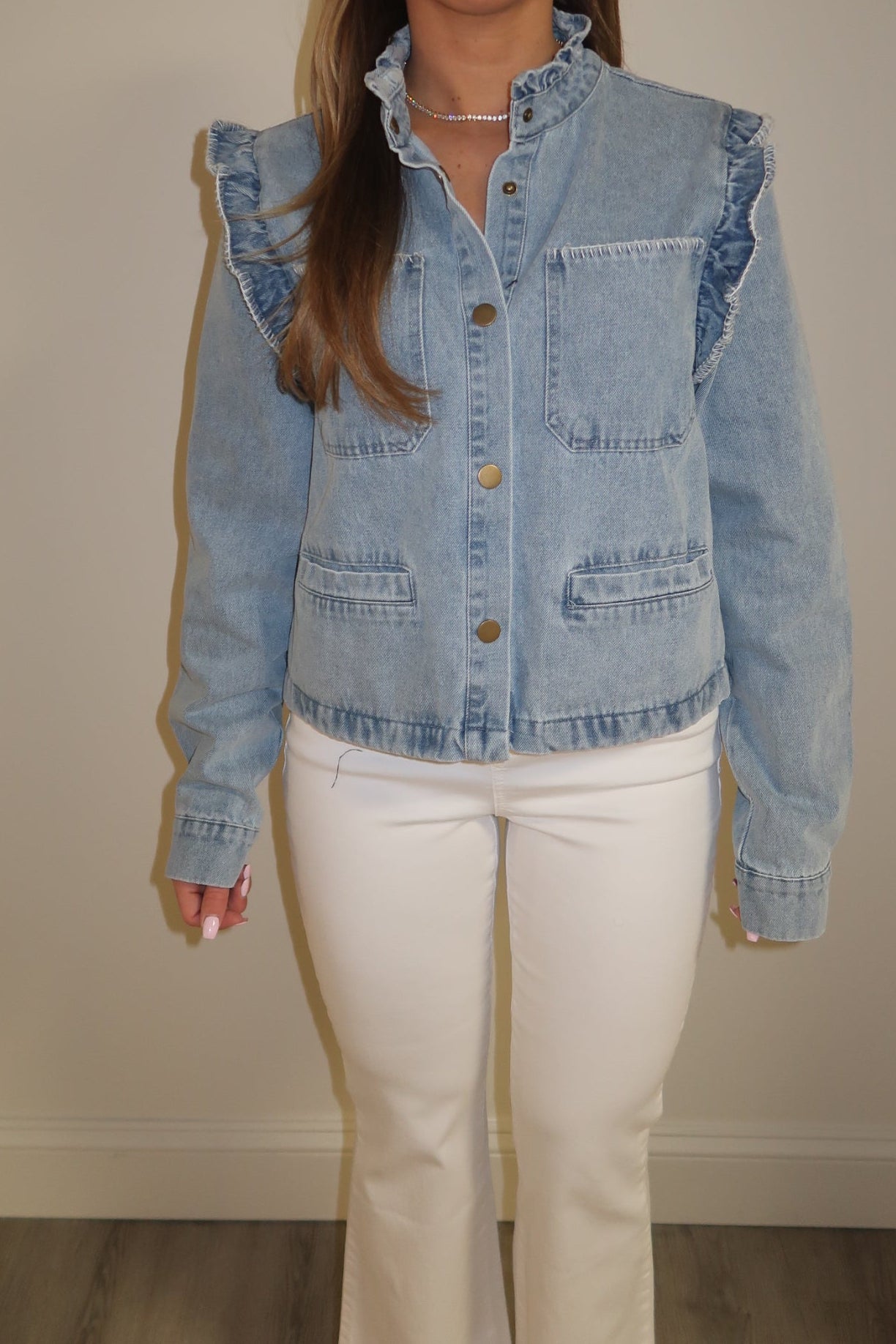 Frill Collar Denim Jacket