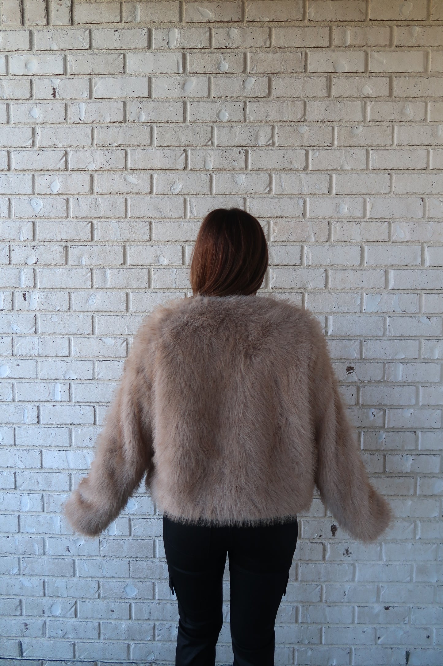 Taupe Faux Fur Coat