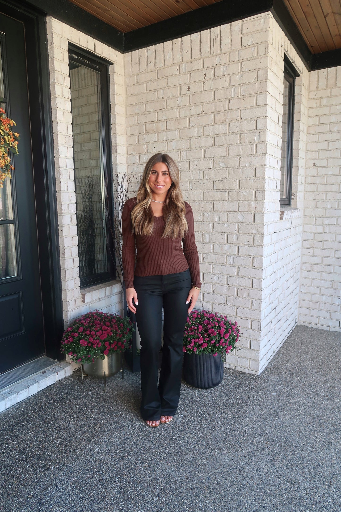 Black Coated Flare Pants
