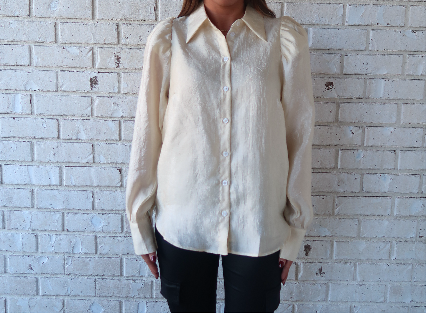 Ivory Button Down Blouse